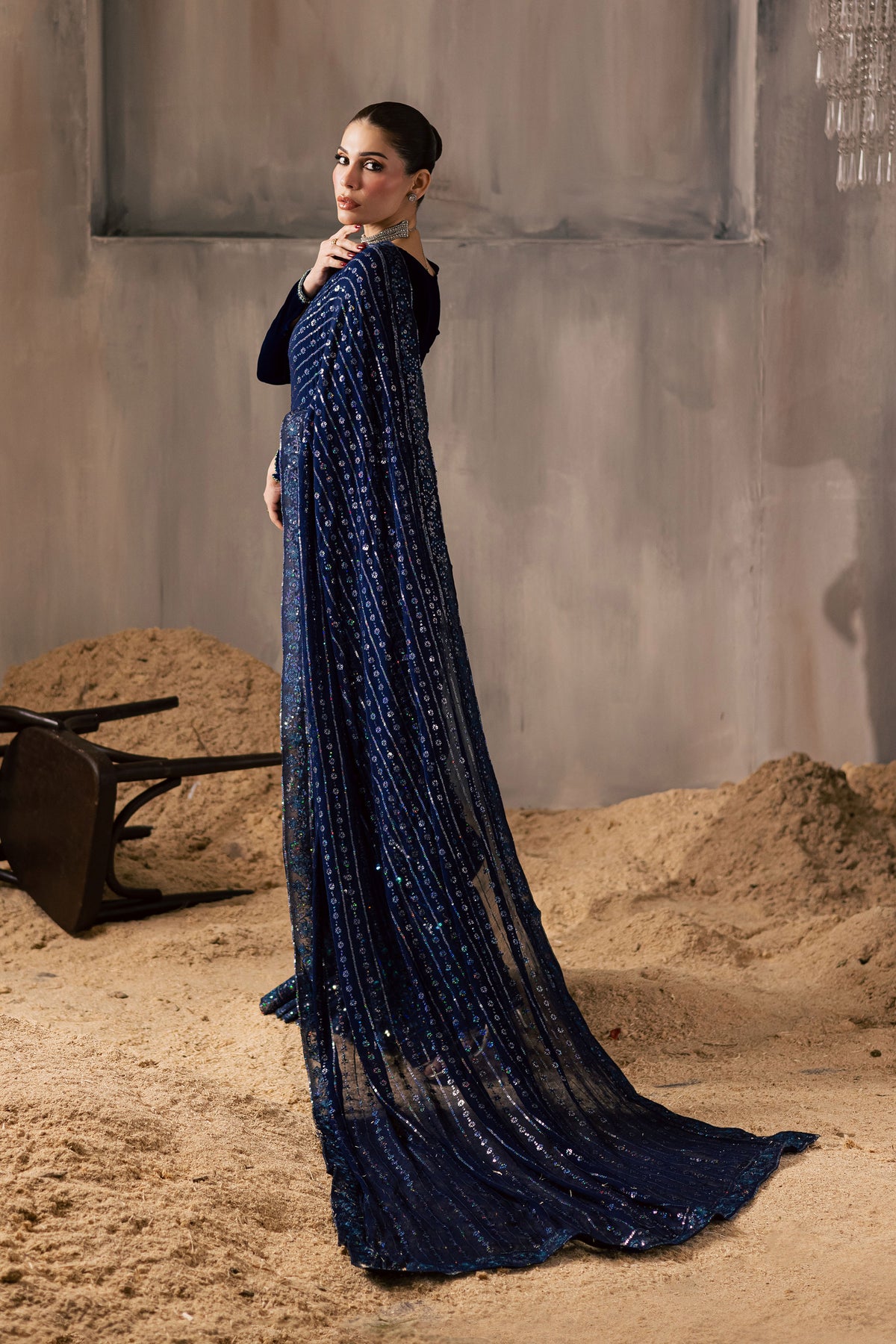  Dew Drop 3Pc - Velvet Luxe Pret BATIKLuxePRET2025  BATIK   XS / Electric Blue / Velvet-S / Electric Blue / Velvet-M / Electric Blue / Velvet-L / Electric Blue / Velvet-XL / Electric Blue / Velvet
