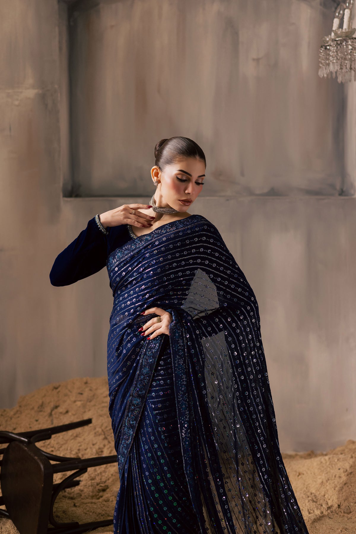  Dew Drop 3Pc - Velvet Luxe Pret BATIKLuxePRET2025  BATIK   XS / Electric Blue / Velvet-S / Electric Blue / Velvet-M / Electric Blue / Velvet-L / Electric Blue / Velvet-XL / Electric Blue / Velvet