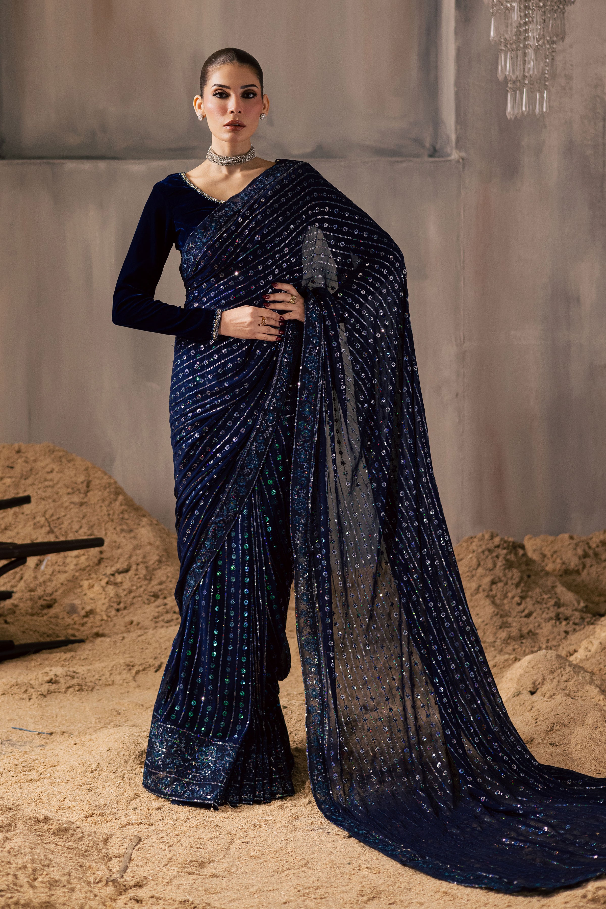  Dew Drop 3Pc - Velvet Luxe Pret BATIKLuxePRET2025  BATIK   XS / Electric Blue / Velvet-S / Electric Blue / Velvet-M / Electric Blue / Velvet-L / Electric Blue / Velvet-XL / Electric Blue / Velvet