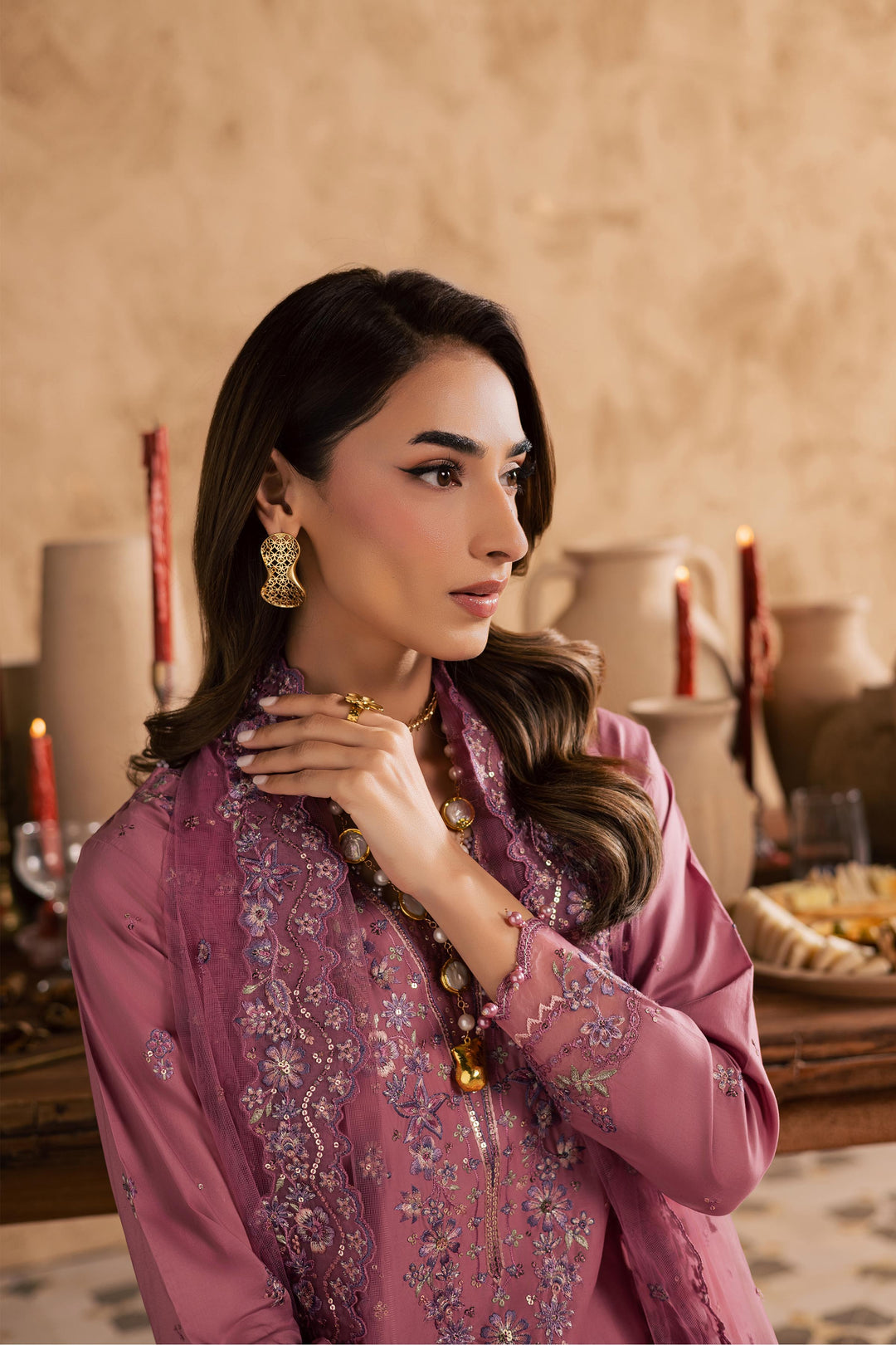  Dhinara 3Pc - Embroidered Festive Pret BATIKSS26  BATIK   XS / Kashmiri Pink / Giza-S / Kashmiri Pink / Giza-M / Kashmiri Pink / Giza-L / Kashmiri Pink / Giza-XL / Kashmiri Pink / Giza