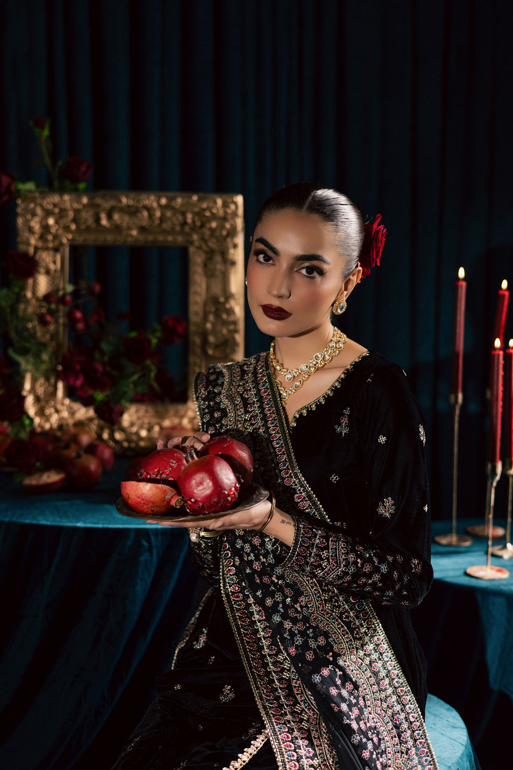  Diamond Black 3Pc - Velvet Formal Dress BATIKstudio  BATIK   S / Black / Velvet-M / Black / Velvet-L / Black / Velvet