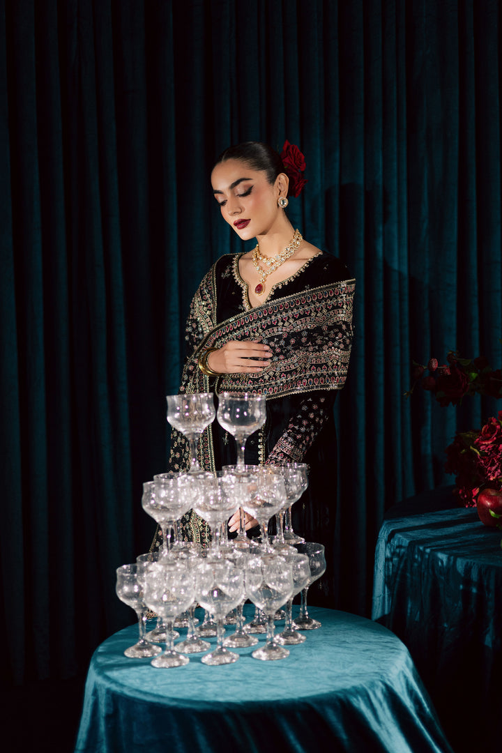  Diamond Black 3Pc - Velvet Formal Dress BATIKstudio  BATIK   S / Black / Velvet-M / Black / Velvet-L / Black / Velvet