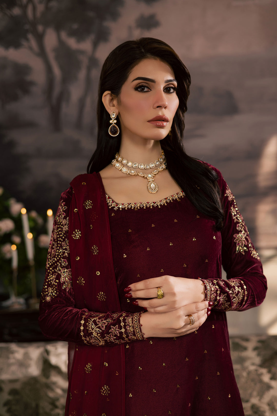  Dust Rose 3Pc - Velvet Luxe Pret BATIKLuxePRET2025  BATIK   XS / Old Mauve / Velvet-S / Old Mauve / Velvet-M / Old Mauve / Velvet-L / Old Mauve / Velvet-XL / Old Mauve / Velvet