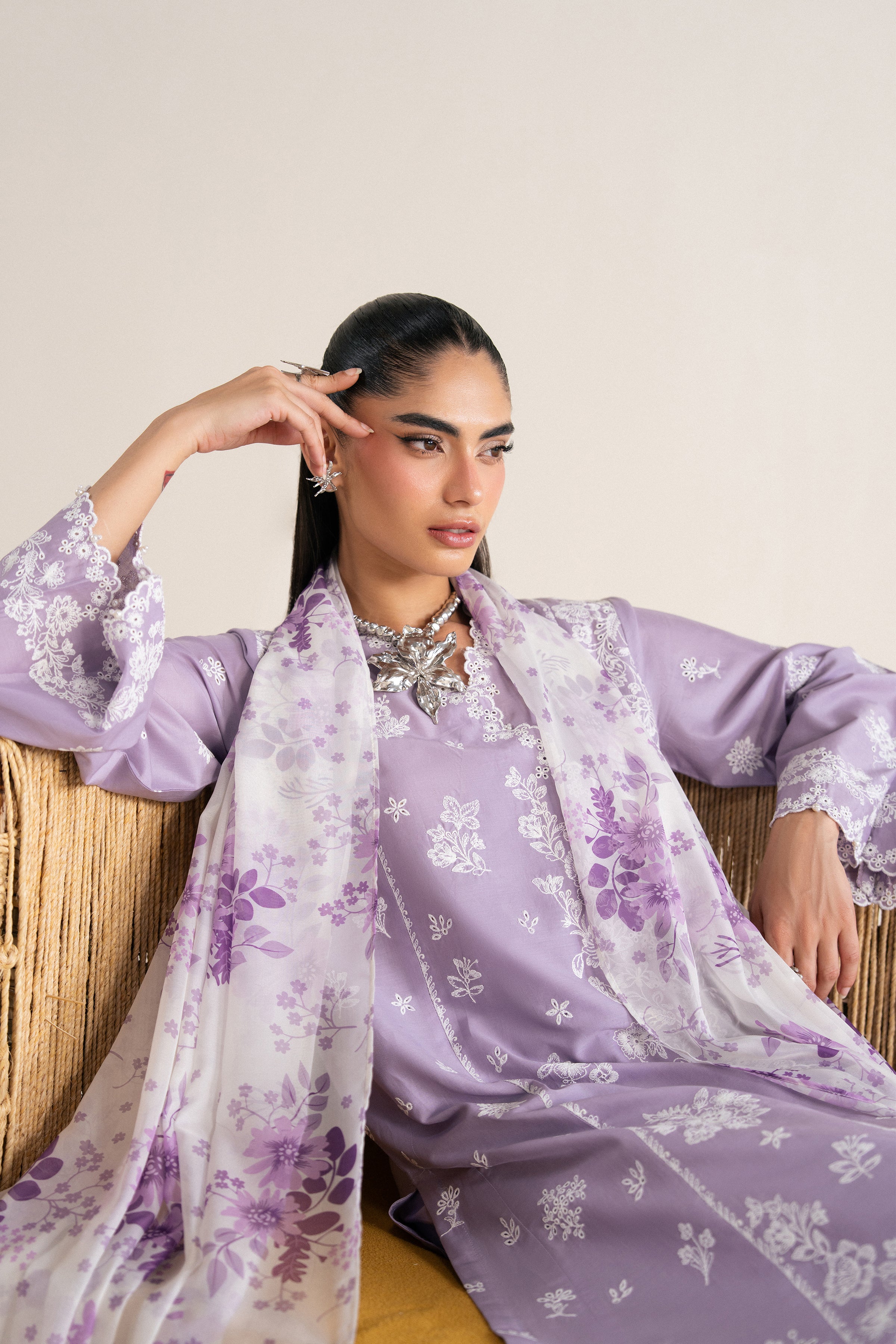  Dusty Lilac 3Pc - Festive Eid Pret BATIKSS26  BATIK   XS / Lilac / Pima Lawn-S / Lilac / Pima Lawn-M / Lilac / Pima Lawn-L / Lilac / Pima Lawn-XL / Lilac / Pima Lawn