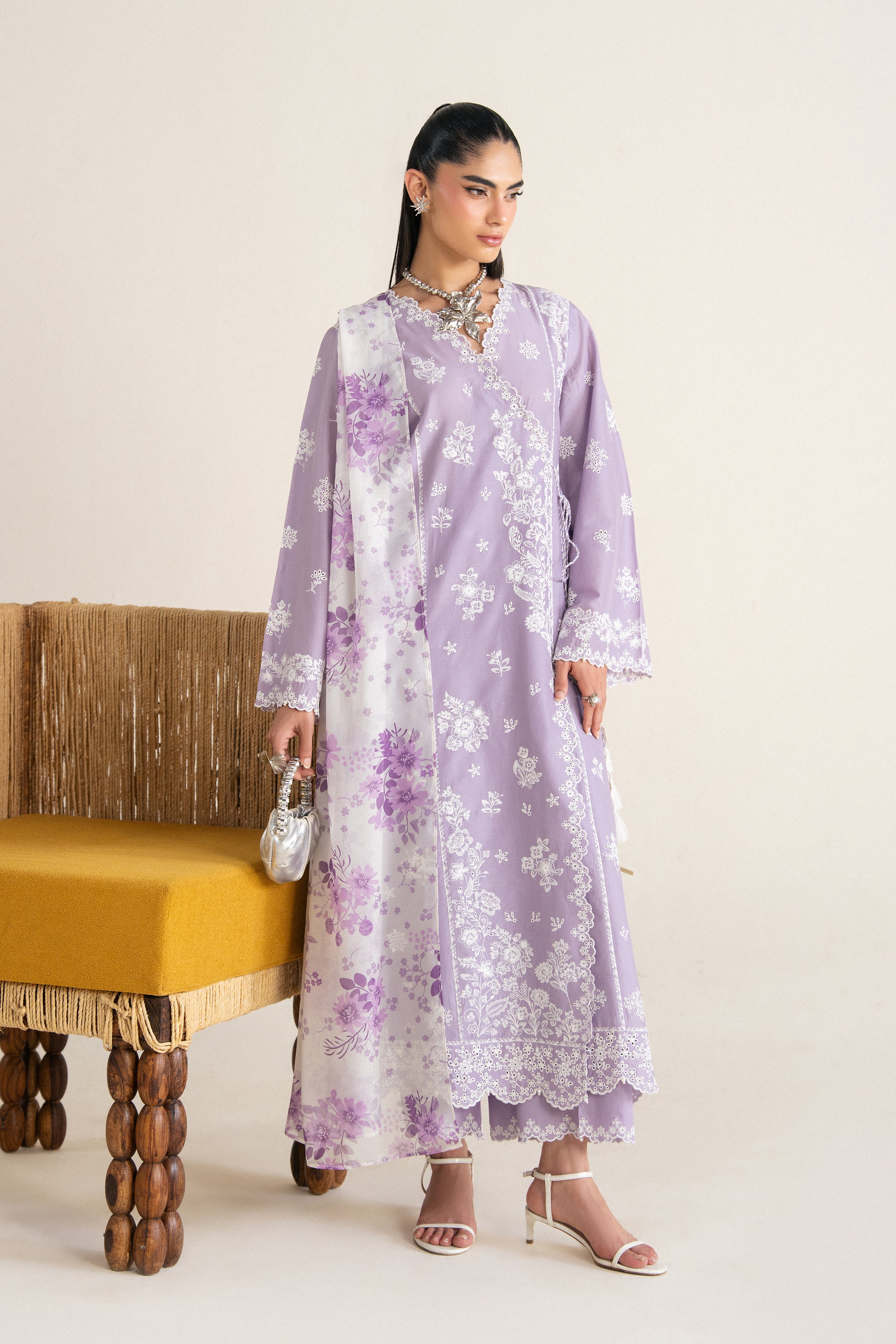  Dusty Lilac 3Pc - Festive Eid Pret BATIKSS26  BATIK   XS / Lilac / Pima Lawn-S / Lilac / Pima Lawn-M / Lilac / Pima Lawn-L / Lilac / Pima Lawn-XL / Lilac / Pima Lawn