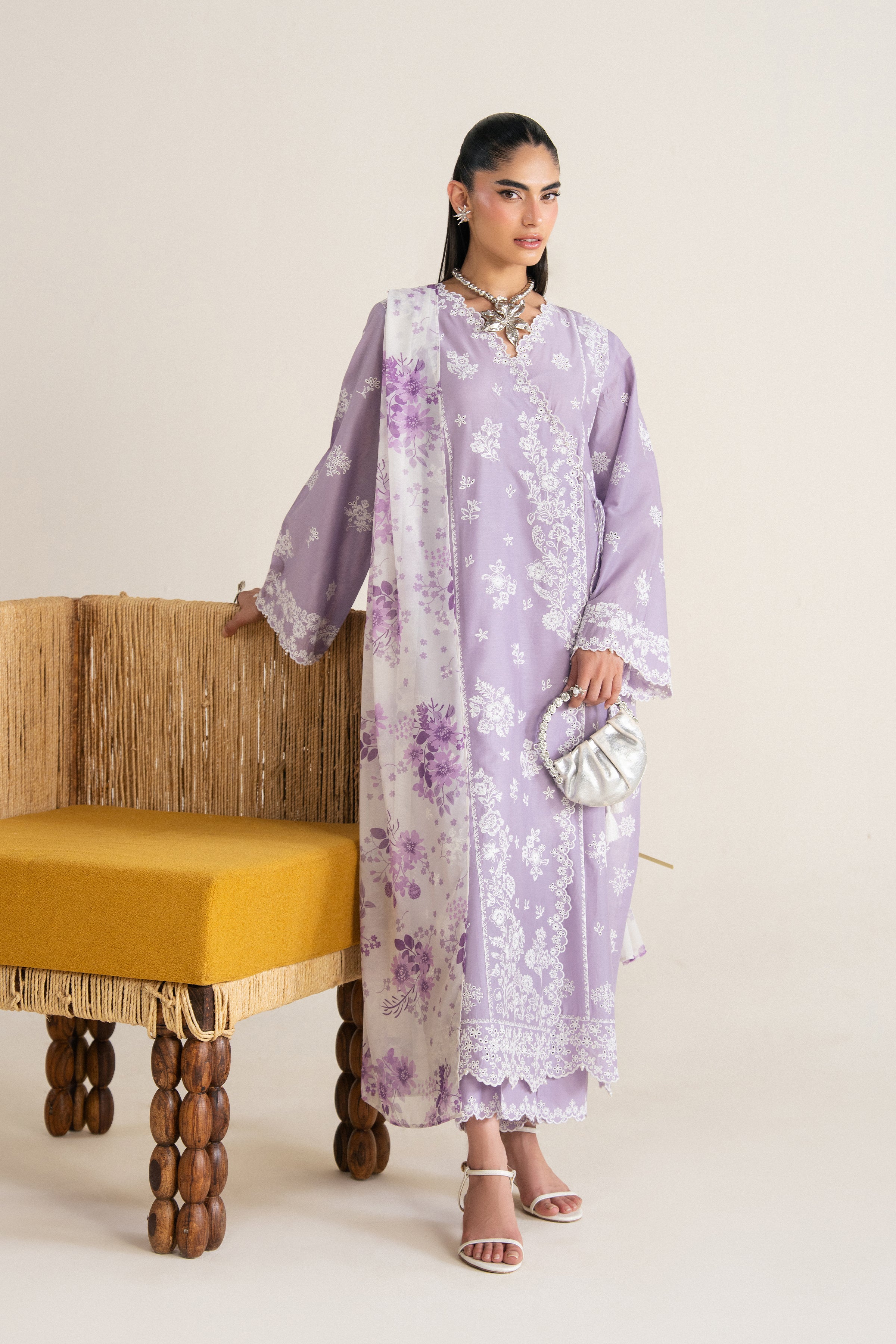  Dusty Lilac 3Pc - Festive Eid Pret BATIKSS26  BATIK   XS / Lilac / Pima Lawn-S / Lilac / Pima Lawn-M / Lilac / Pima Lawn-L / Lilac / Pima Lawn-XL / Lilac / Pima Lawn
