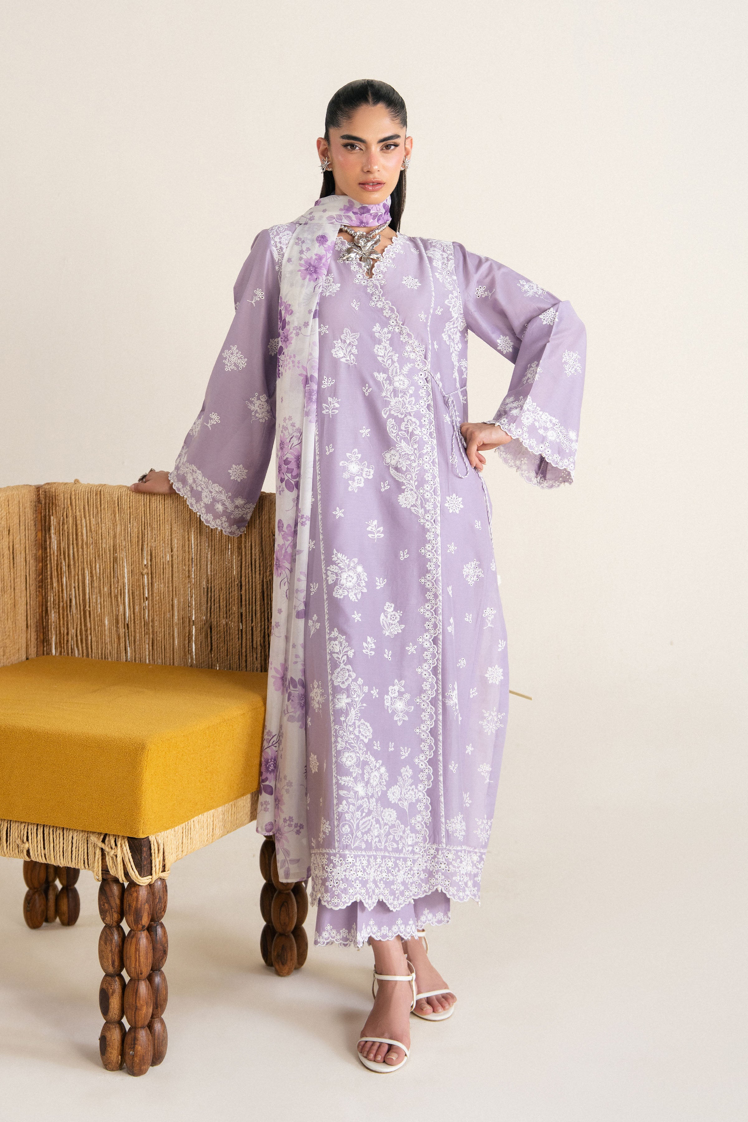  Dusty Lilac 3Pc - Festive Eid Pret BATIKSS26  BATIK   XS / Lilac / Pima Lawn-S / Lilac / Pima Lawn-M / Lilac / Pima Lawn-L / Lilac / Pima Lawn-XL / Lilac / Pima Lawn