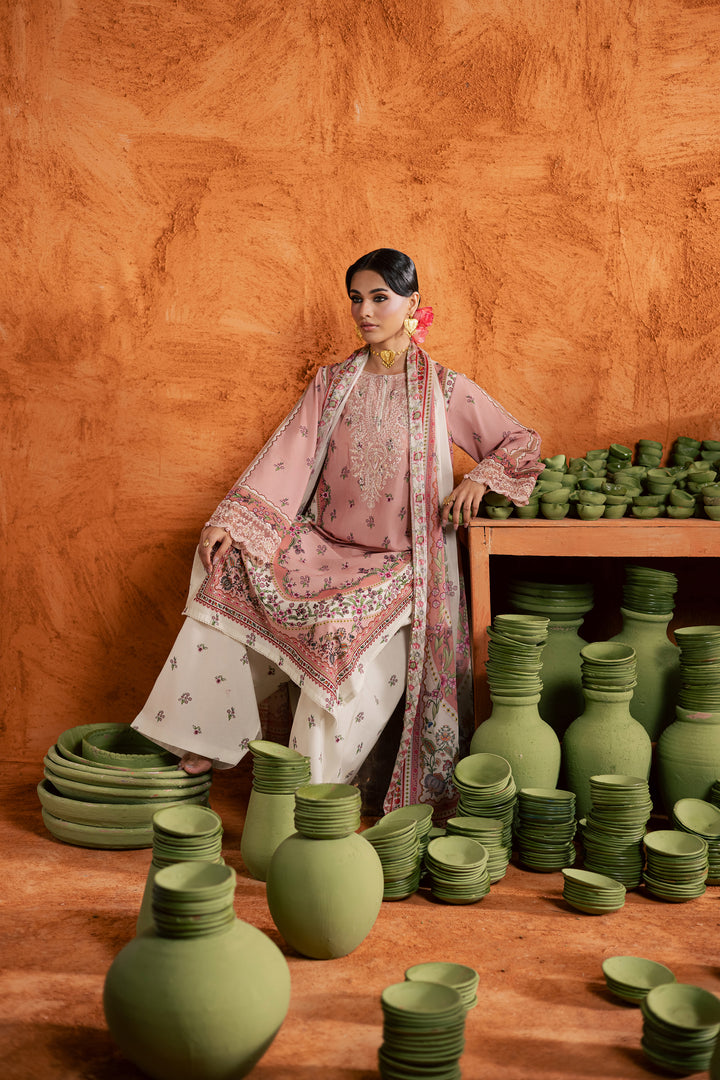  Dusty Peach 3Pc - Printed Lawn Dress BATIKEID2026  BATIK   XS / Peach / Lawn-S / Peach / Lawn-M / Peach / Lawn-L / Peach / Lawn-XL / Peach / Lawn