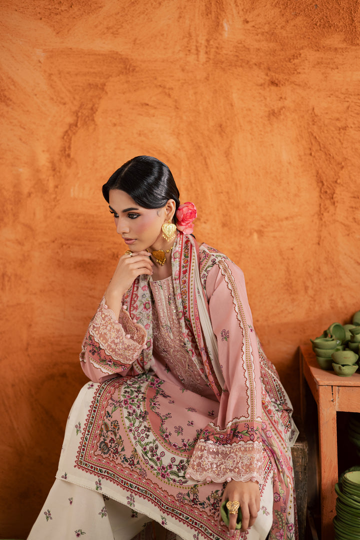  Dusty Peach 3Pc - Printed Lawn Dress BATIKEID2026  BATIK   XS / Peach / Lawn-S / Peach / Lawn-M / Peach / Lawn-L / Peach / Lawn-XL / Peach / Lawn