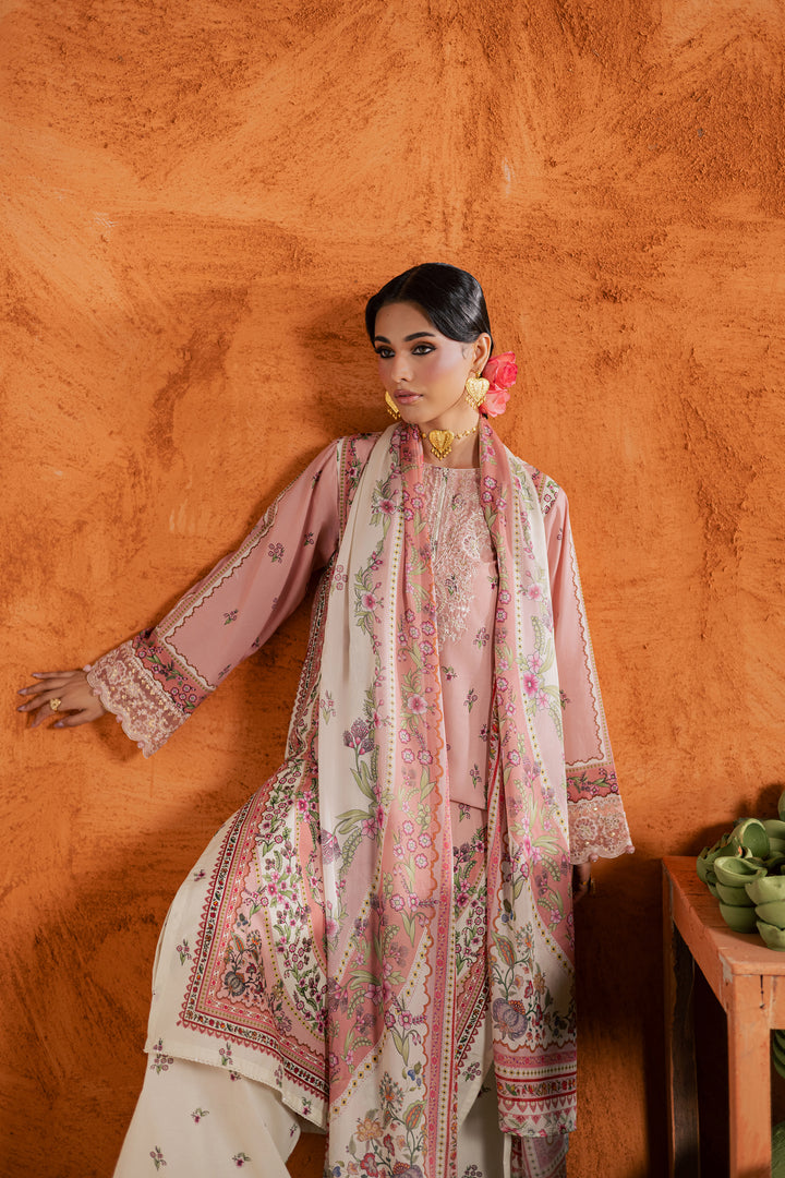  Dusty Peach 3Pc - Printed Lawn Dress BATIKEID2026  BATIK   XS / Peach / Lawn-S / Peach / Lawn-M / Peach / Lawn-L / Peach / Lawn-XL / Peach / Lawn