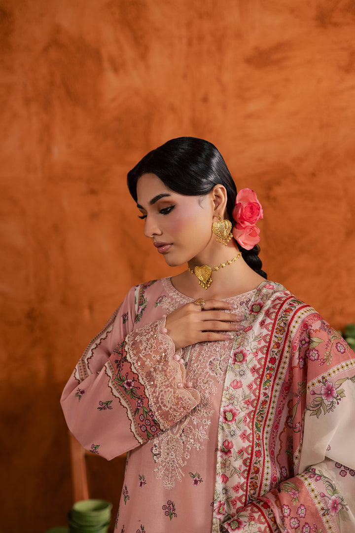  Dusty Peach 3Pc - Printed Lawn Dress BATIKEID2026  BATIK   XS / Peach / Lawn-S / Peach / Lawn-M / Peach / Lawn-L / Peach / Lawn-XL / Peach / Lawn