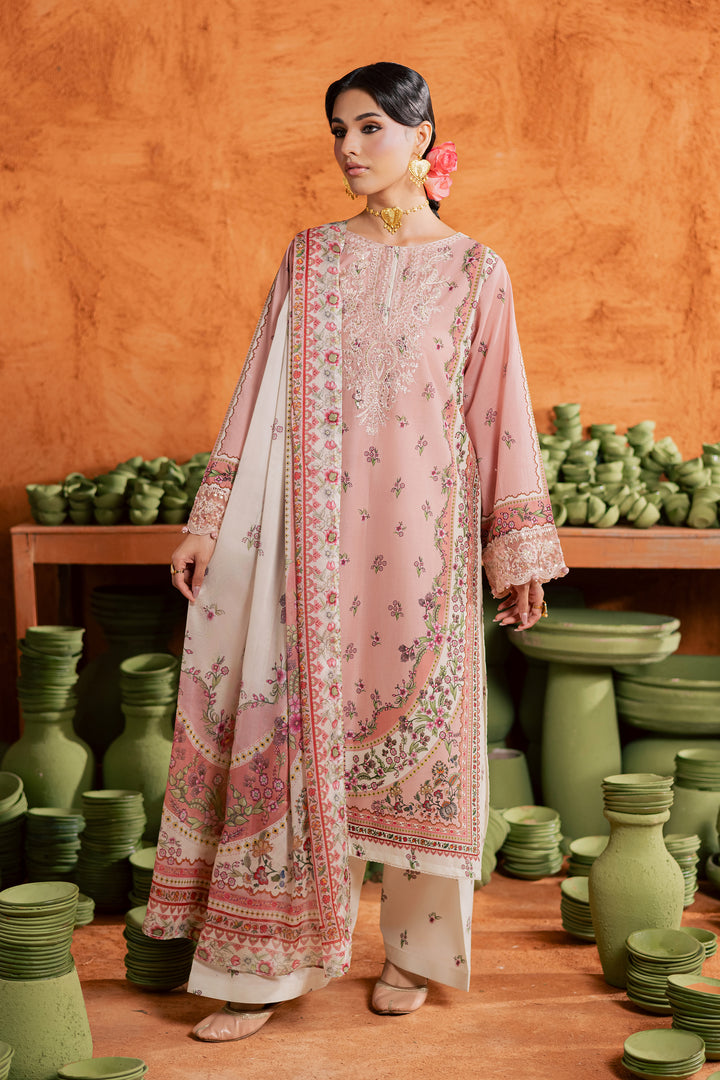  Dusty Peach 3Pc - Printed Lawn Dress BATIKEID2026  BATIK   XS / Peach / Lawn-S / Peach / Lawn-M / Peach / Lawn-L / Peach / Lawn-XL / Peach / Lawn