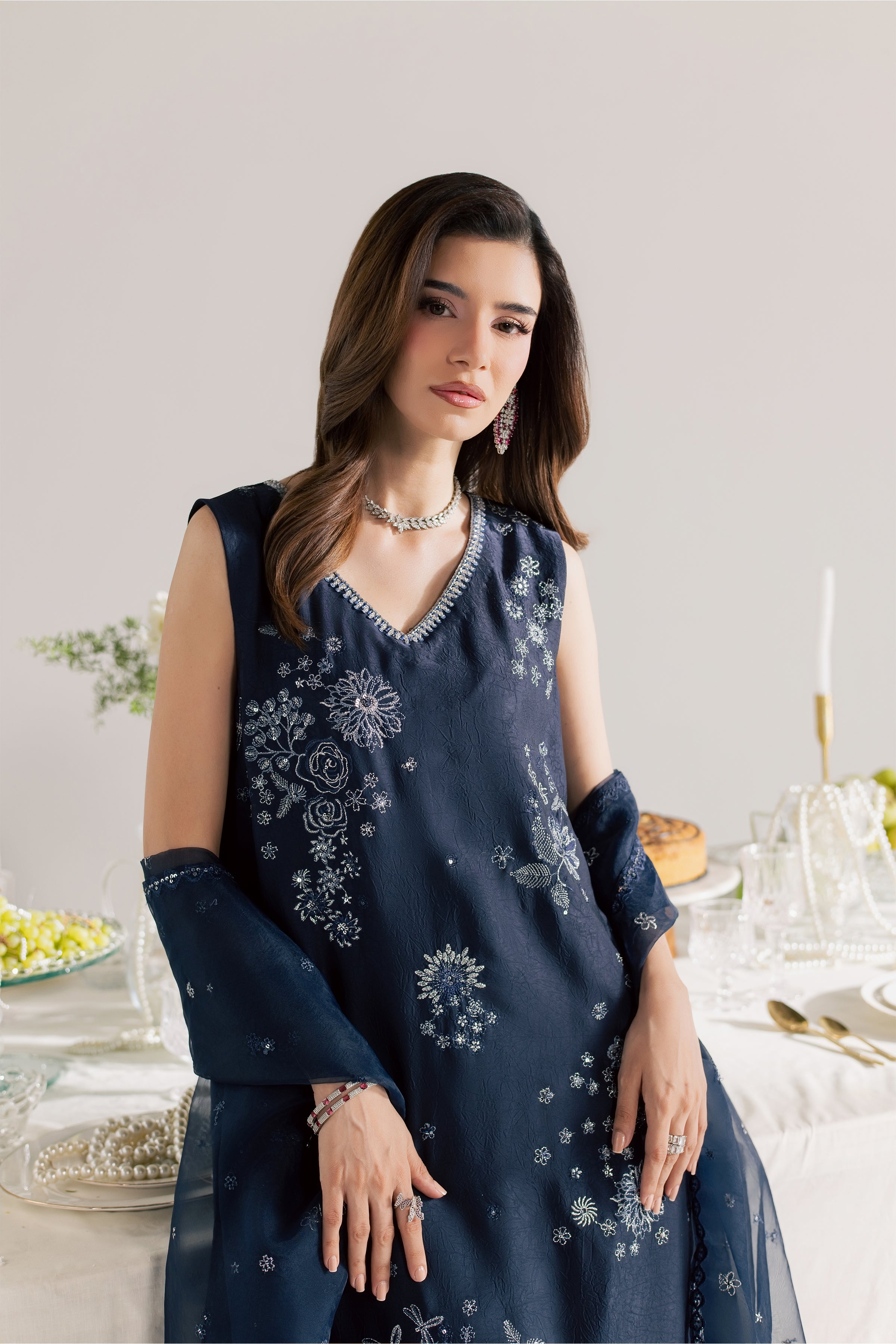 Eclairs 3Pc - Festive Luxe Pret STUDIOLUXEAUG26  BATIK   S / Midnight Blue / Textured Grip