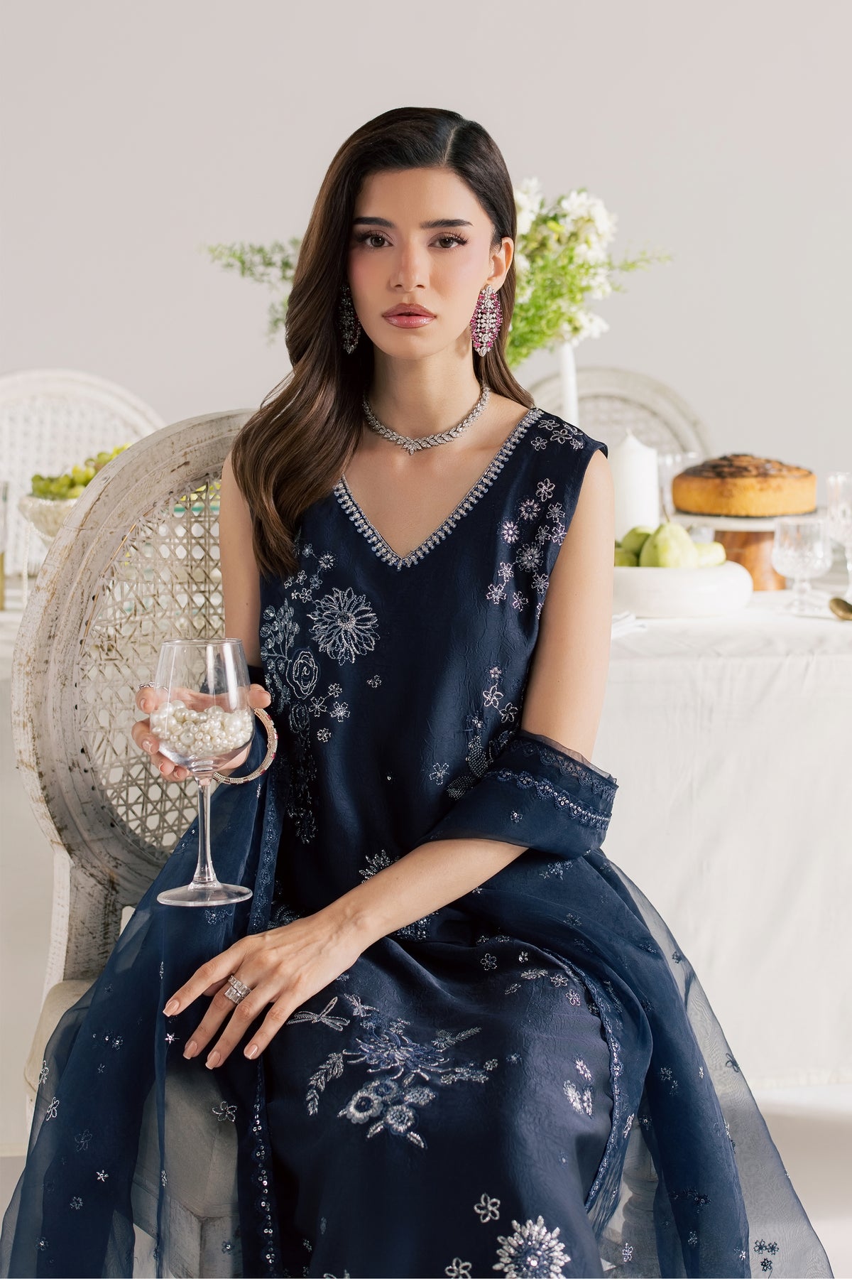 Eclairs 3Pc - Festive Luxe Pret STUDIOLUXEAUG26  BATIK   S / Midnight Blue / Textured Grip