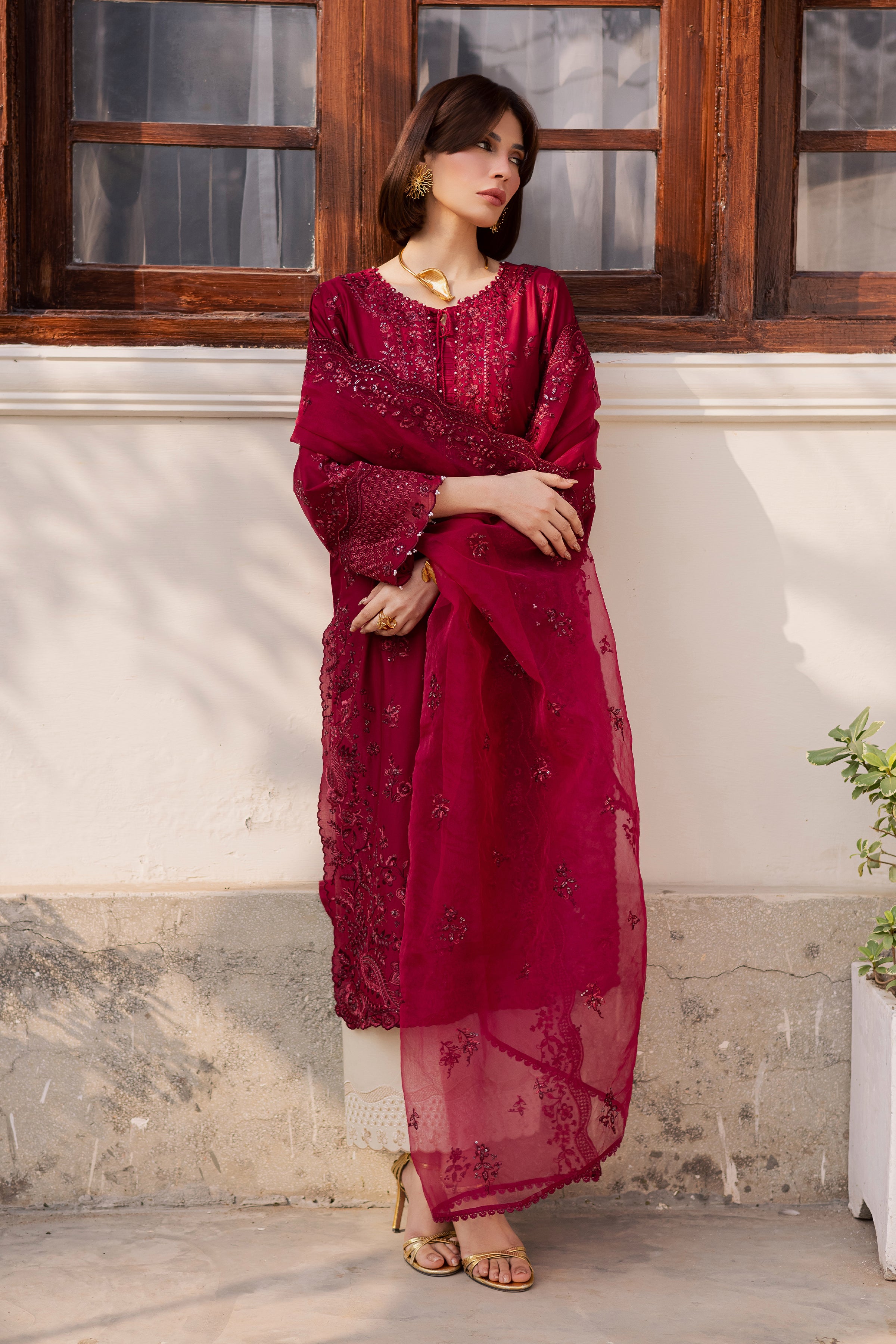  Ecuador 3Pc - Festive Embroidered Lawn BATIKEID2026  BATIK   XS / Beet Red / Pima Lawn-S / Beet Red / Pima Lawn-M / Beet Red / Pima Lawn-L / Beet Red / Pima Lawn-XL / Beet Red / Pima Lawn