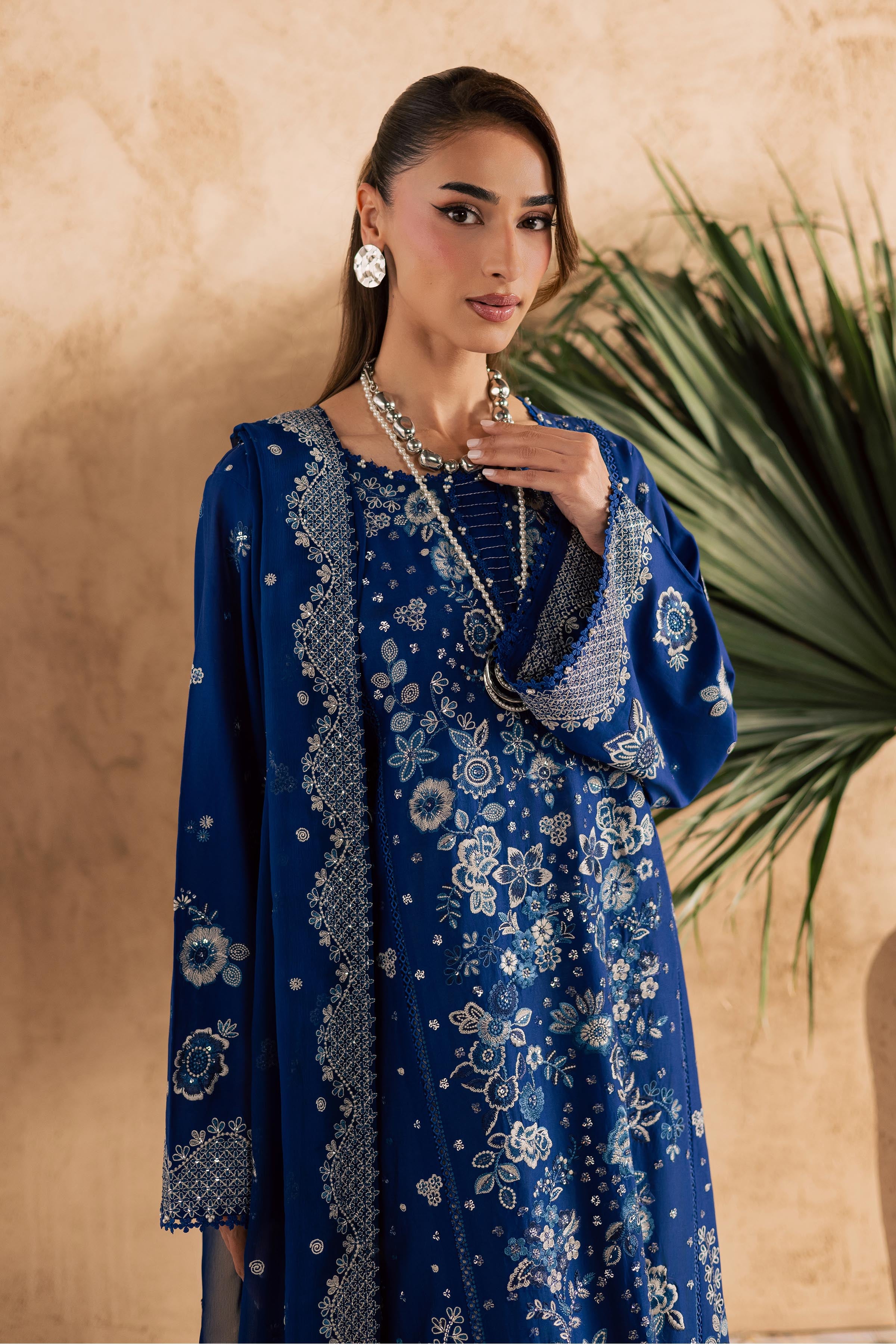  Eirlys 3Pc - Embroidered Festive Pret BATIKSS26  BATIK   XS / Electric Blue / Pima Lawn-S / Electric Blue / Pima Lawn-M / Electric Blue / Pima Lawn-L / Electric Blue / Pima Lawn-XL / Electric Blue / Pima Lawn