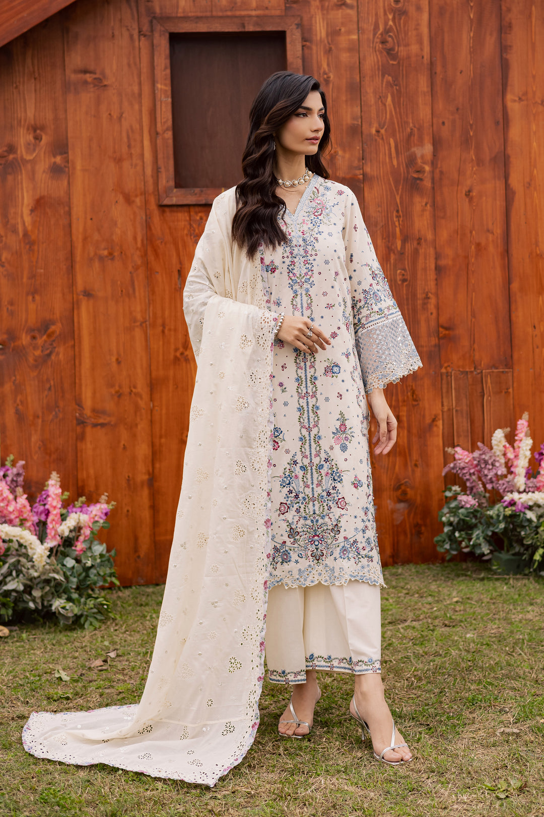 Ela Noor 3Pc - Festive Embroidered Lawn BATIKEID2026  BATIK   XS / White Swan / Pima Lawn-S / White Swan / Pima Lawn-M / White Swan / Pima Lawn-L / White Swan / Pima Lawn-XL / White Swan / Pima Lawn