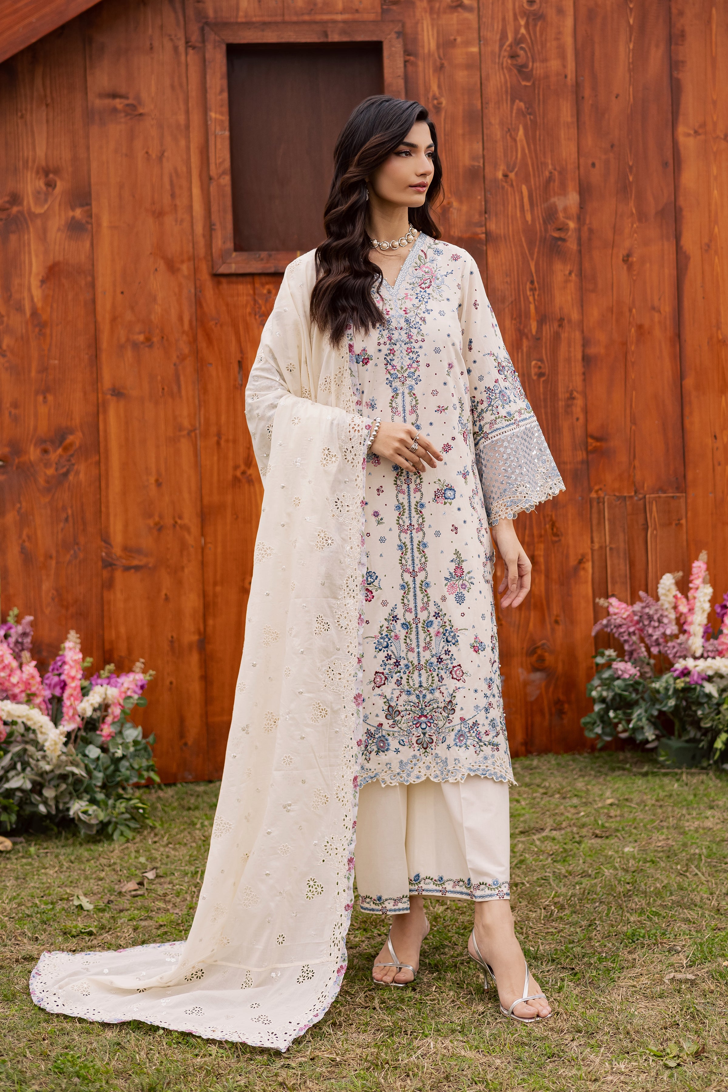  Ela Noor 3Pc - Festive Embroidered Lawn BATIKEID2026  BATIK   XS / White Swan / Pima Lawn-S / White Swan / Pima Lawn-M / White Swan / Pima Lawn-L / White Swan / Pima Lawn-XL / White Swan / Pima Lawn