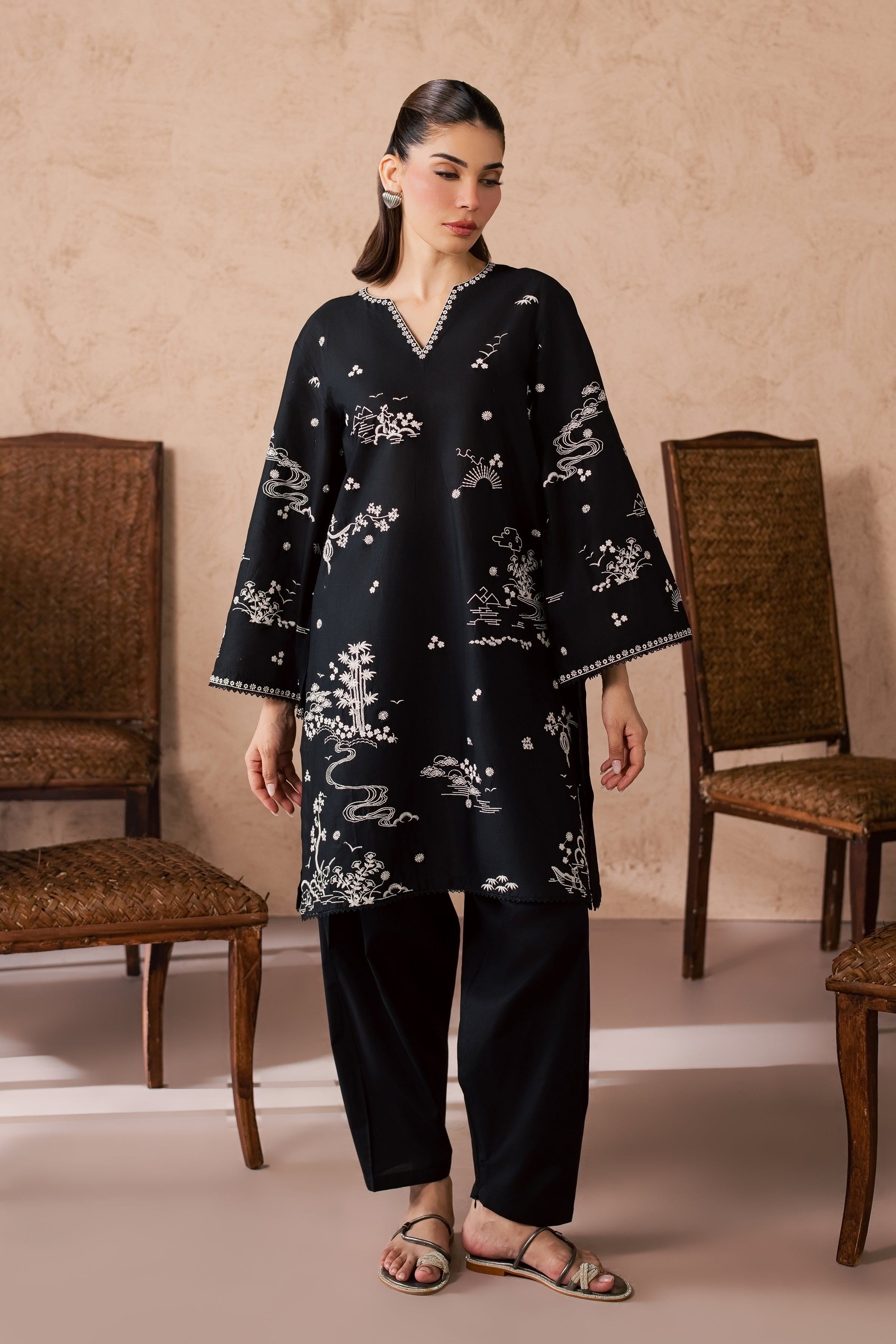  Elan 2Pc - Embroidered Lawn Dress EverydayEdit26  BATIK   XS / Black / Pima Lawn-S / Black / Pima Lawn-M / Black / Pima Lawn-L / Black / Pima Lawn-XL / Black / Pima Lawn