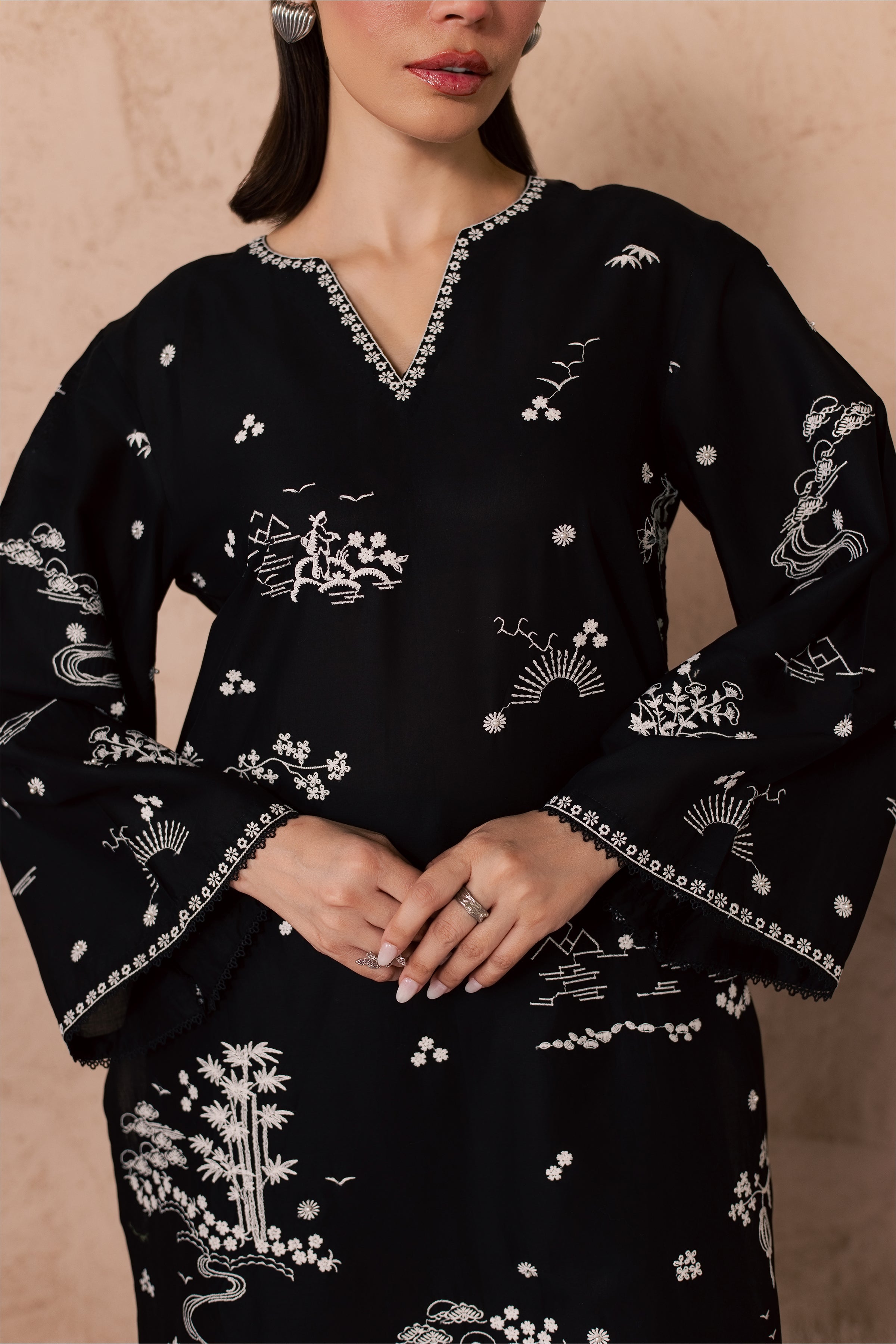  Elan 2Pc - Embroidered Lawn Dress EverydayEdit26  BATIK   XS / Black / Pima Lawn-S / Black / Pima Lawn-M / Black / Pima Lawn-L / Black / Pima Lawn-XL / Black / Pima Lawn
