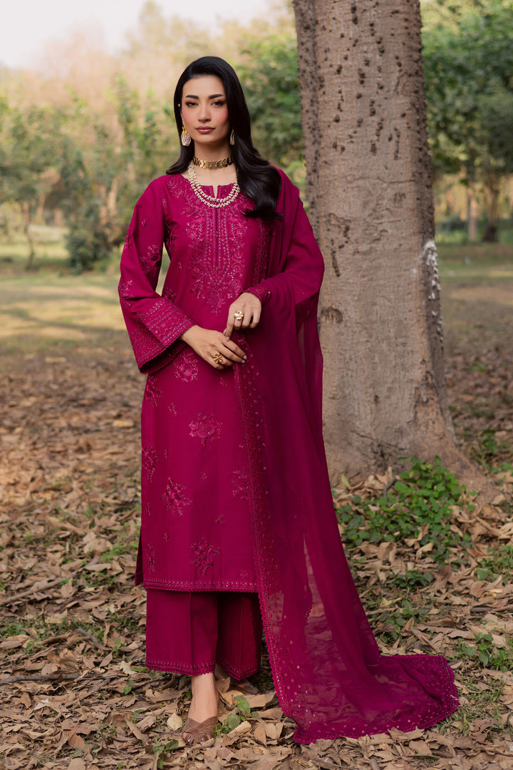  Elea 3Pc - Embroidered Khaddar Dress BATIK WINTER PRET 2025  BATIK   XS / Beaujolais / Khaddar-S / Beaujolais / Khaddar-M / Beaujolais / Khaddar-L / Beaujolais / Khaddar-XL / Beaujolais / Khaddar