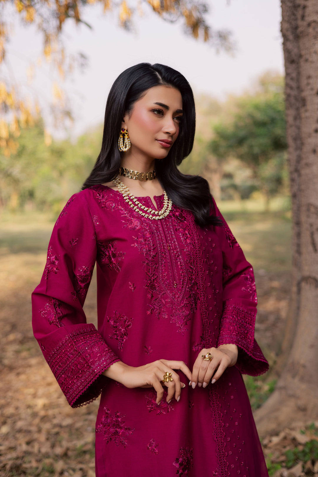  Elea 3Pc - Embroidered Khaddar Dress BATIK WINTER PRET 2025  BATIK   XS / Beaujolais / Khaddar-S / Beaujolais / Khaddar-M / Beaujolais / Khaddar-L / Beaujolais / Khaddar-XL / Beaujolais / Khaddar