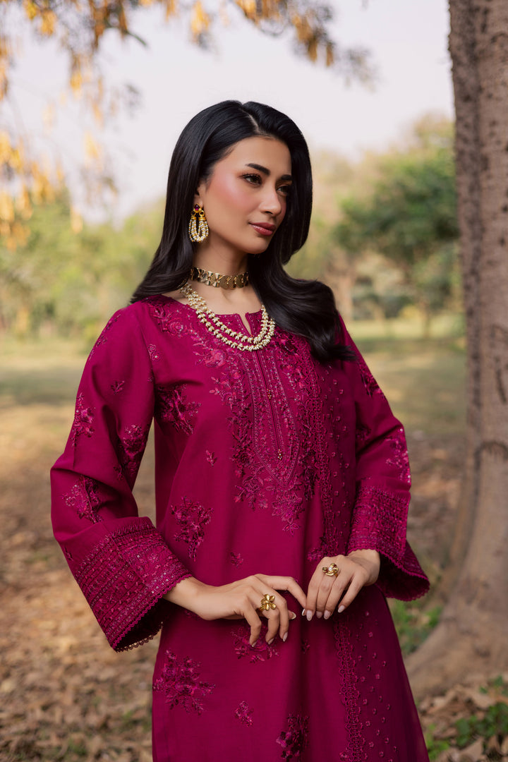  Elea 3Pc - Embroidered Khaddar Dress BATIK WINTER PRET 2025  BATIK   XS / Beaujolais / Khaddar-S / Beaujolais / Khaddar-M / Beaujolais / Khaddar-L / Beaujolais / Khaddar-XL / Beaujolais / Khaddar