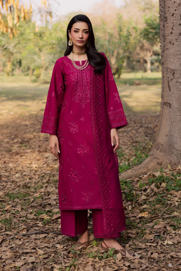  Elea 3Pc - Embroidered Khaddar Dress BATIK WINTER PRET 2025  BATIK   XS / Beaujolais / Khaddar-S / Beaujolais / Khaddar-M / Beaujolais / Khaddar-L / Beaujolais / Khaddar-XL / Beaujolais / Khaddar