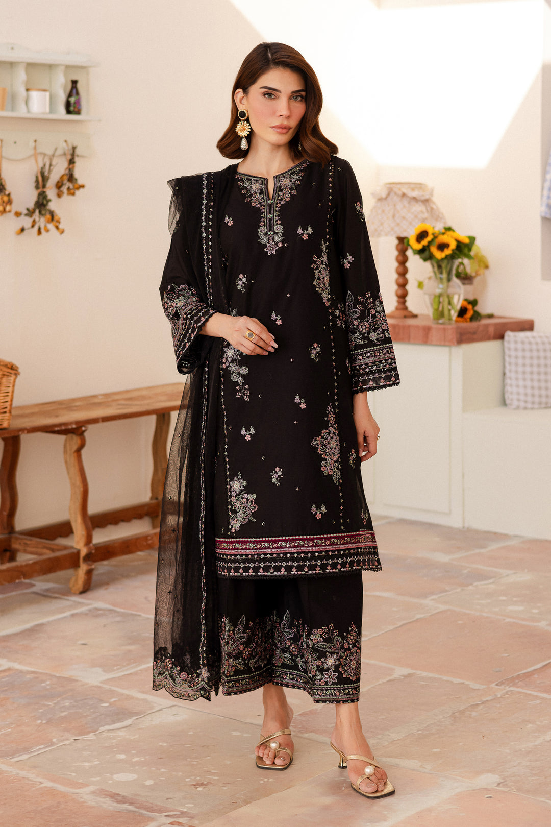 Elmira 3Pc Embroidered Lawn Dress – BATIK