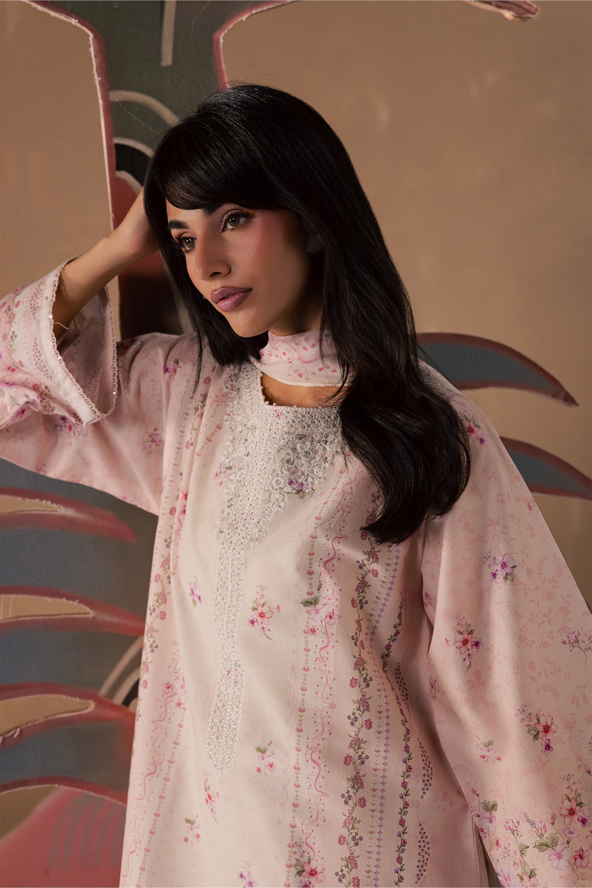  Elora 3Pc - Printed Lawn Dress BATIKSS26  BATIK   XS / Powder Pink / Lawn-S / Powder Pink / Lawn-M / Powder Pink / Lawn-L / Powder Pink / Lawn-XL / Powder Pink / Lawn