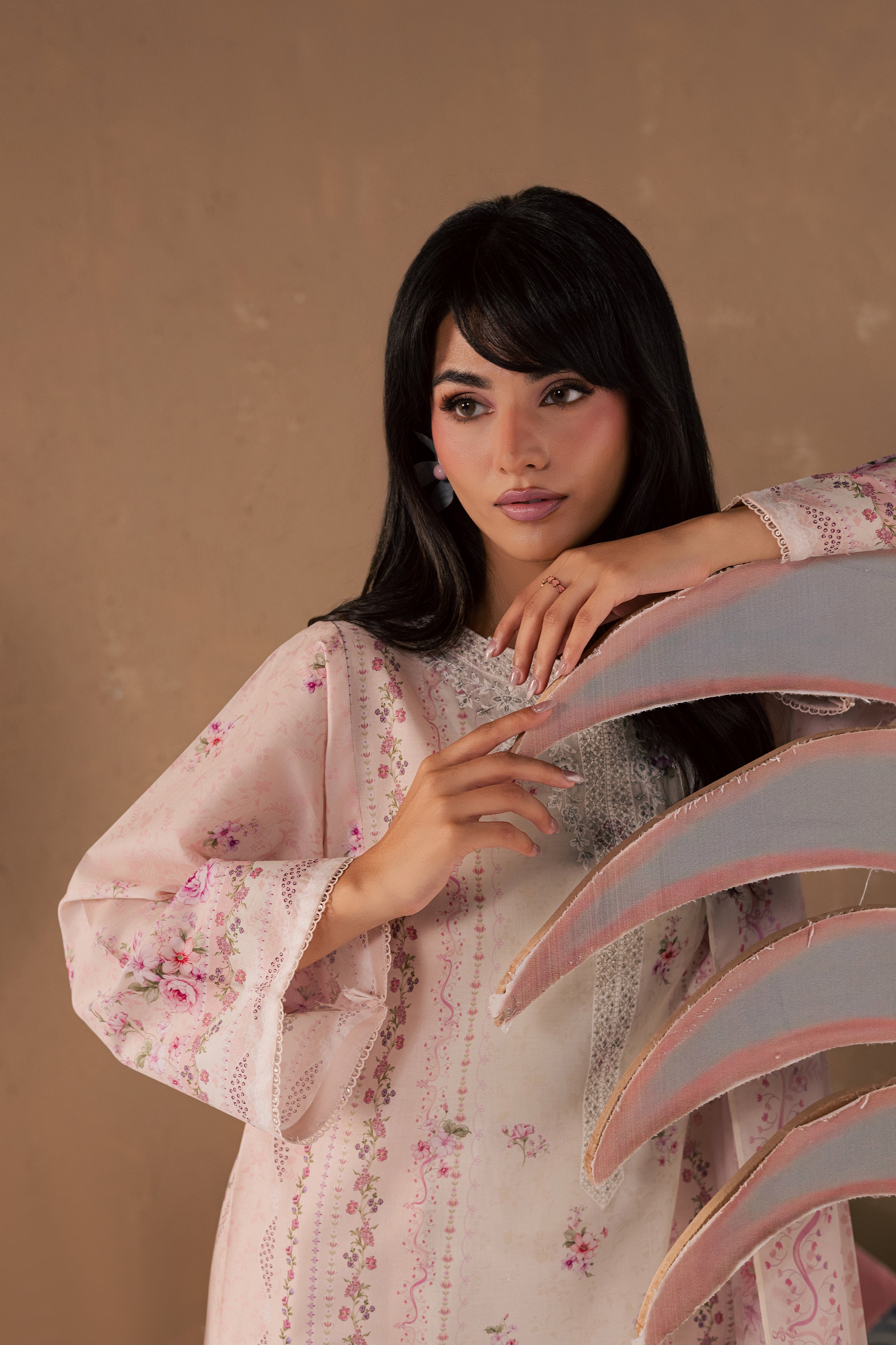  Elora 3Pc - Printed Lawn Dress BATIKSS26  BATIK   XS / Powder Pink / Lawn-S / Powder Pink / Lawn-M / Powder Pink / Lawn-L / Powder Pink / Lawn-XL / Powder Pink / Lawn