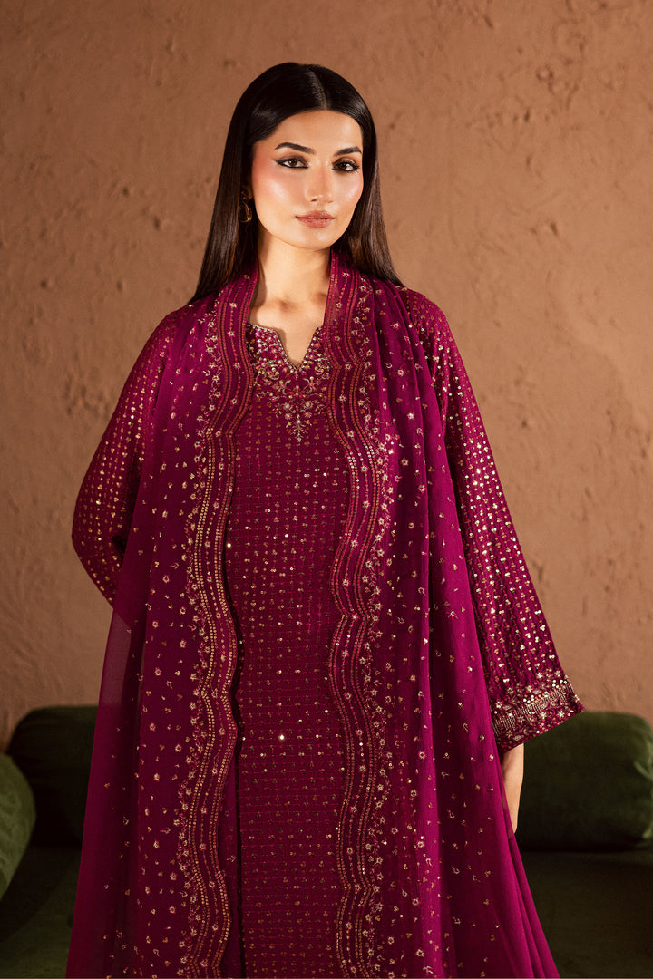  Elva 3Pc- Festive Luxe Pret BATIKSTUDIO2025  BATIK   S / Magenta / Georgette-M / Magenta / Georgette-L / Magenta / Georgette