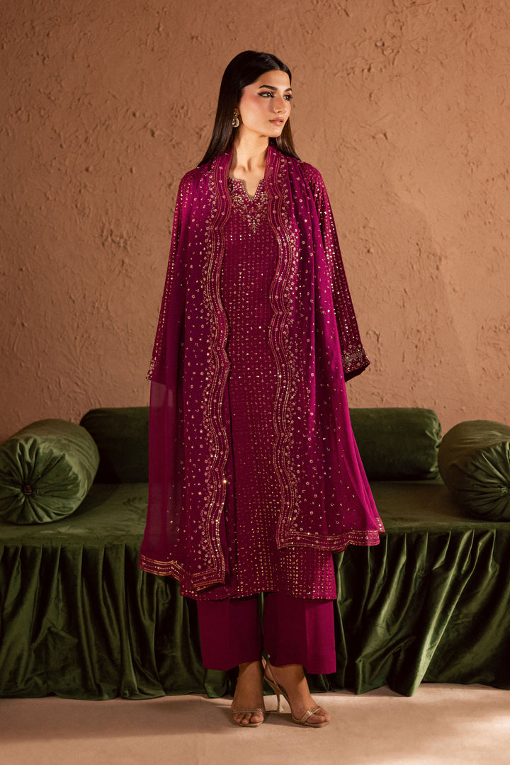  Elva 3Pc- Festive Luxe Pret BATIKSTUDIO2025  BATIK   S / Magenta / Georgette-M / Magenta / Georgette-L / Magenta / Georgette