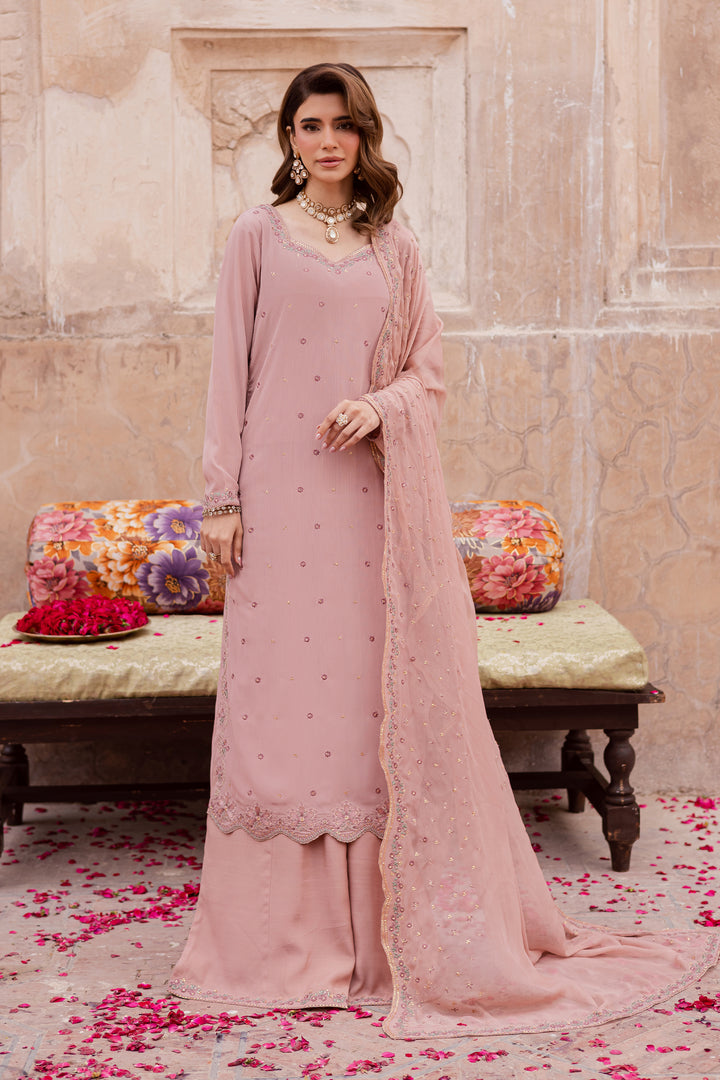  Elvira 3Pc - Festive Luxe Pret BATIKSTUDIO2025  BATIK   S / Powder Pink / Zari Crinkle-M / Powder Pink / Zari Crinkle-L / Powder Pink / Zari Crinkle