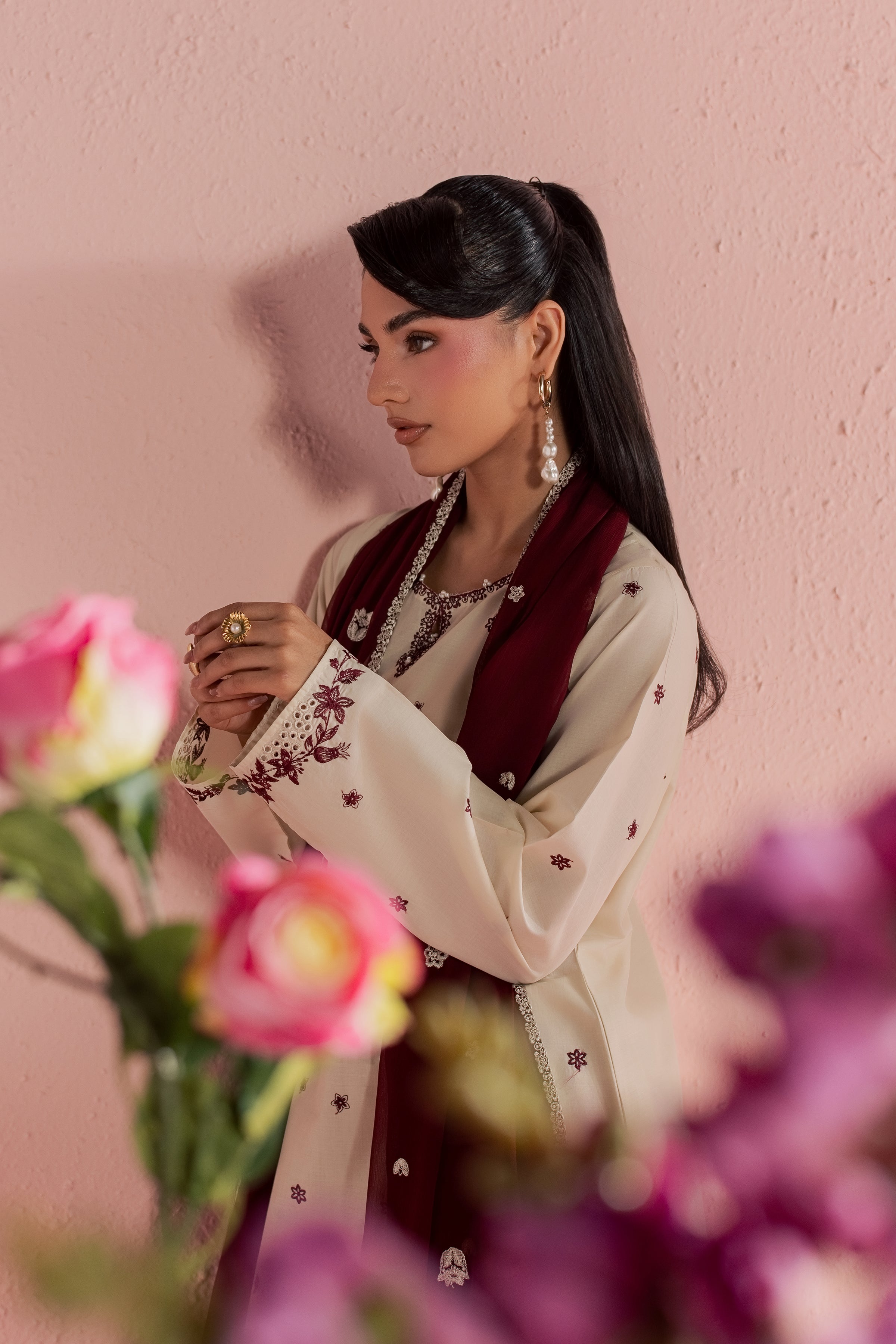  Enha 3Pc - Embroidered Lawn Dress BATIKSS26  BATIK   XS / Beige / Pima Lawn-S / Beige / Pima Lawn-M / Beige / Pima Lawn-L / Beige / Pima Lawn-XL / Beige / Pima Lawn
