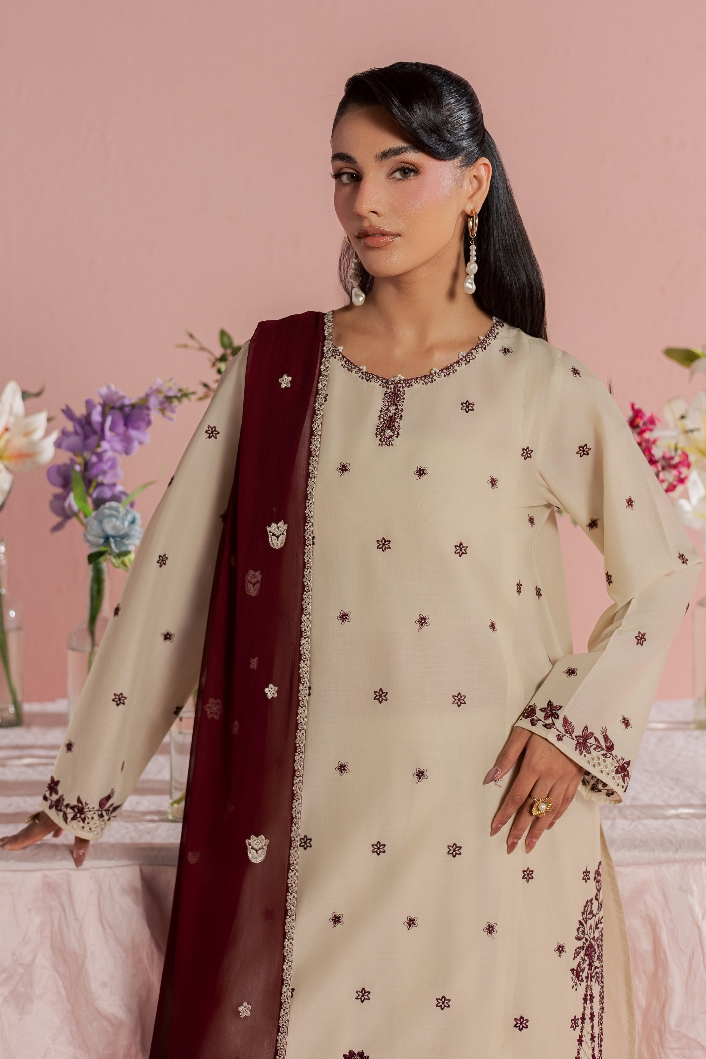  Enha 3Pc - Embroidered Lawn Dress BATIKSS26  BATIK   XS / Beige / Pima Lawn-S / Beige / Pima Lawn-M / Beige / Pima Lawn-L / Beige / Pima Lawn-XL / Beige / Pima Lawn