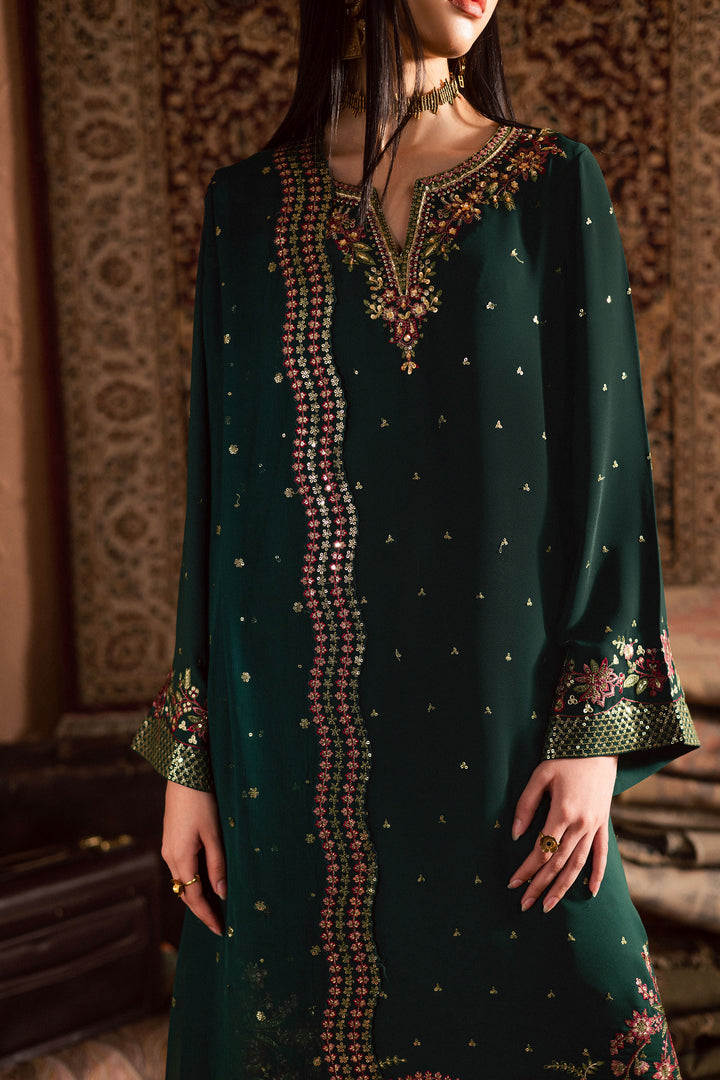  Esmer 3Pc- Festive Luxe Pret BATIKSTUDIO2025  BATIK   S / Forest Green / Georgette-M / Forest Green / Georgette-L / Forest Green / Georgette