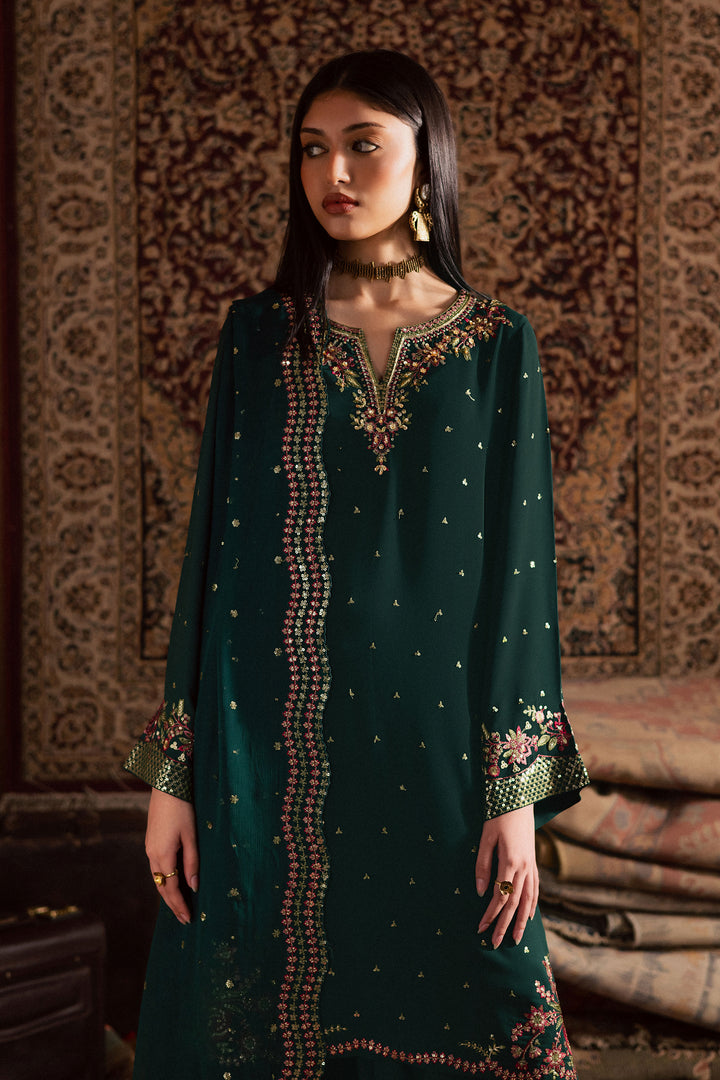  Esmer 3Pc- Festive Luxe Pret BATIKSTUDIO2025  BATIK   S / Forest Green / Georgette-M / Forest Green / Georgette-L / Forest Green / Georgette