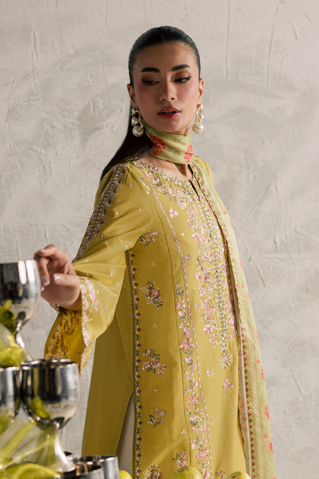  Essence 3Pc - Festive Embroidered Lawn BATIKEID2026  BATIK   XS / Lime green / Pima Lawn-S / Lime green / Pima Lawn-M / Lime green / Pima Lawn-L / Lime green / Pima Lawn-XL / Lime green / Pima Lawn