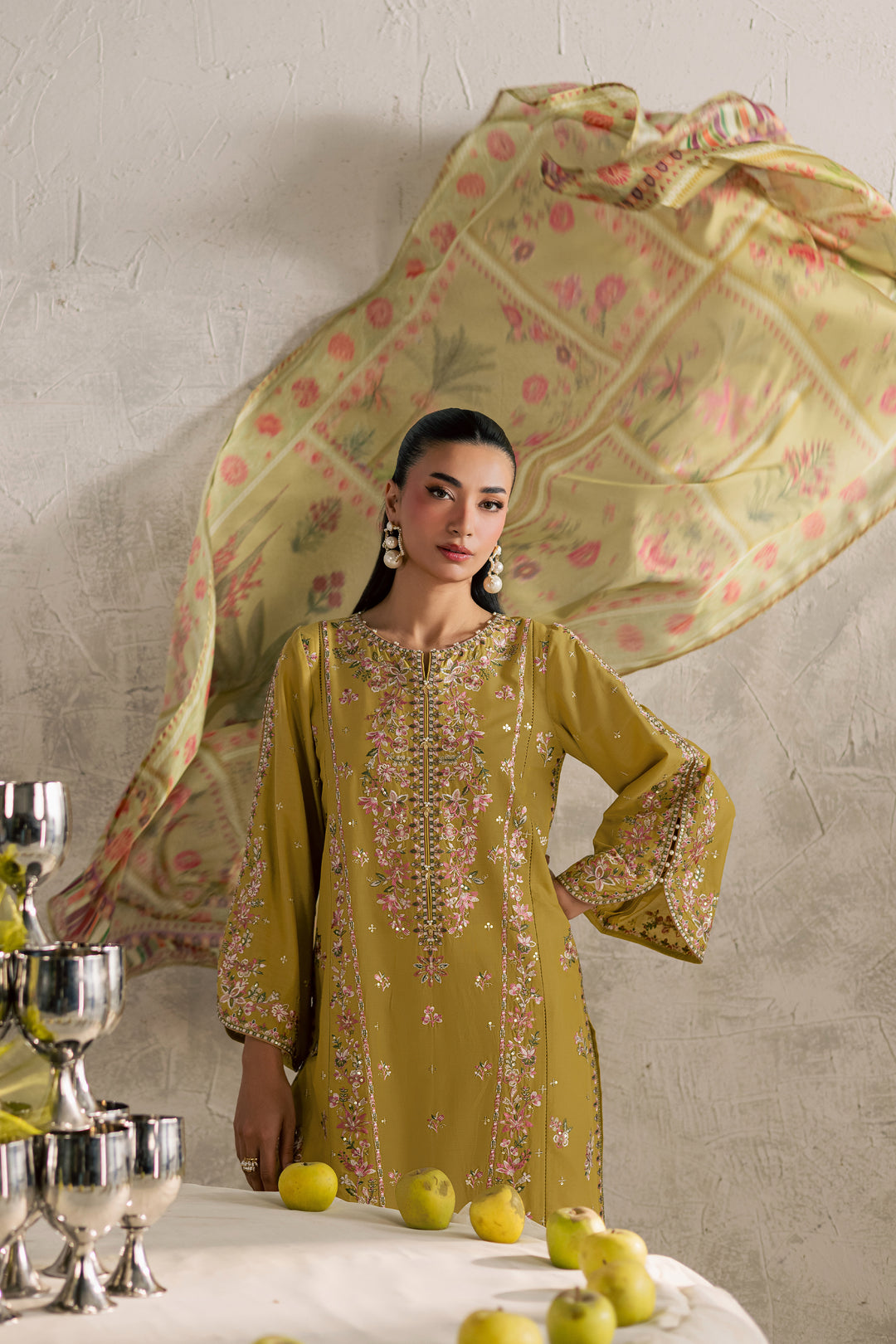  Essence 3Pc - Festive Embroidered Lawn BATIKEID2026  BATIK   XS / Lime green / Pima Lawn-S / Lime green / Pima Lawn-M / Lime green / Pima Lawn-L / Lime green / Pima Lawn-XL / Lime green / Pima Lawn