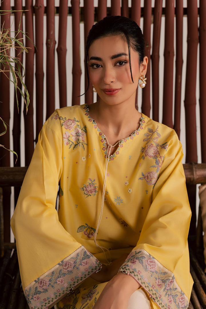  Eve 2Pc - Embroidered Lawn Dress EverydayEdit26  BATIK   XS / Ochre / Pima Lawn-S / Ochre / Pima Lawn-M / Ochre / Pima Lawn-L / Ochre / Pima Lawn-XL / Ochre / Pima Lawn