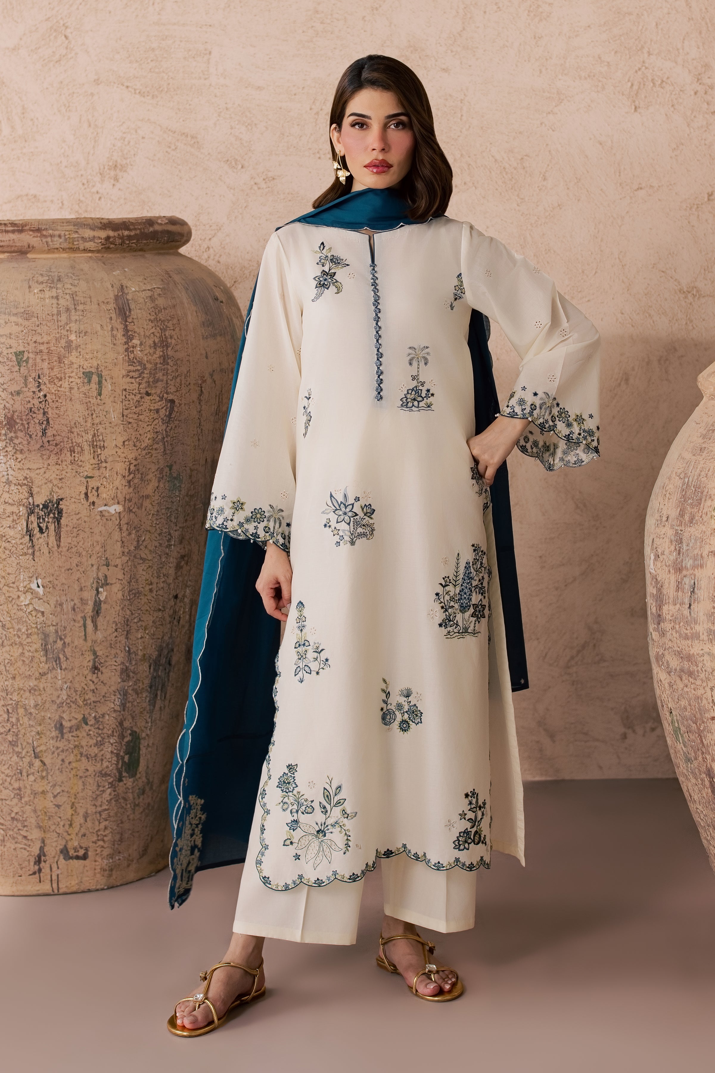  Fable 3Pc - Embroidered Lawn Dress EverydayEdit26  BATIK   XS / Eggnog / Pima Lawn-S / Eggnog / Pima Lawn-M / Eggnog / Pima Lawn-L / Eggnog / Pima Lawn-XL / Eggnog / Pima Lawn
