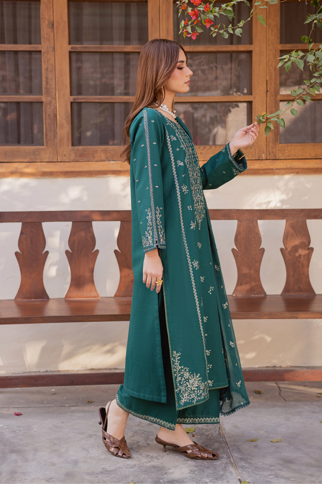  Ferry 3Pc - Embroidered Khaddar Dress BATIK WINTER PRET 2025  BATIK   XS / Rain forest / Khaddar-S / Rain forest / Khaddar-M / Rain forest / Khaddar-L / Rain forest / Khaddar-XL / Rain forest / Khaddar