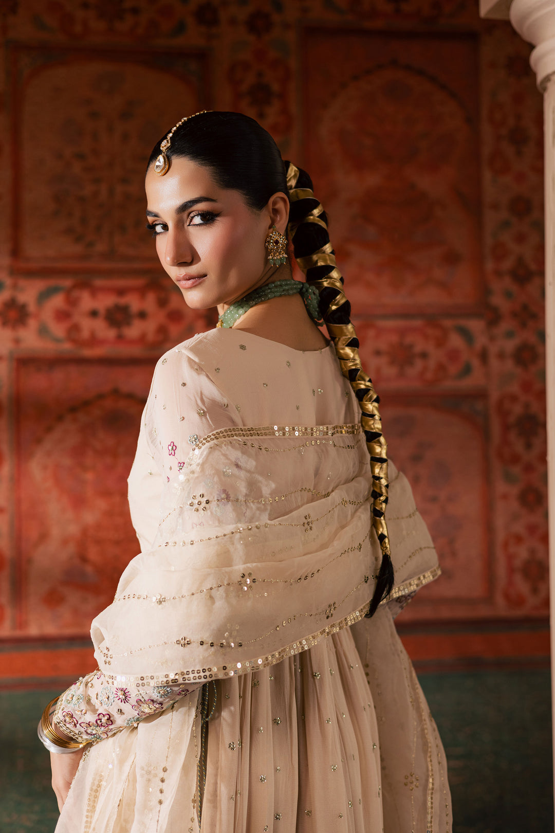  Fiona Lux 3Pc - Chiffon Wedding Frock BATIKLuxePRET2025  BATIK   S / Pearl White / Raw Silk & Crinkle-M / Pearl White / Raw Silk & Crinkle-L / Pearl White / Raw Silk & Crinkle