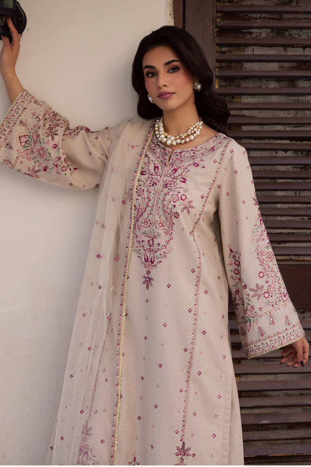  Fleur 3Pc - Embroidered Karandi Dress BATIK WINTER PRET 2025  BATIK   XS / Off White / Karandi-S / Off White / Karandi-M / Off White / Karandi-L / Off White / Karandi-XL / Off White / Karandi