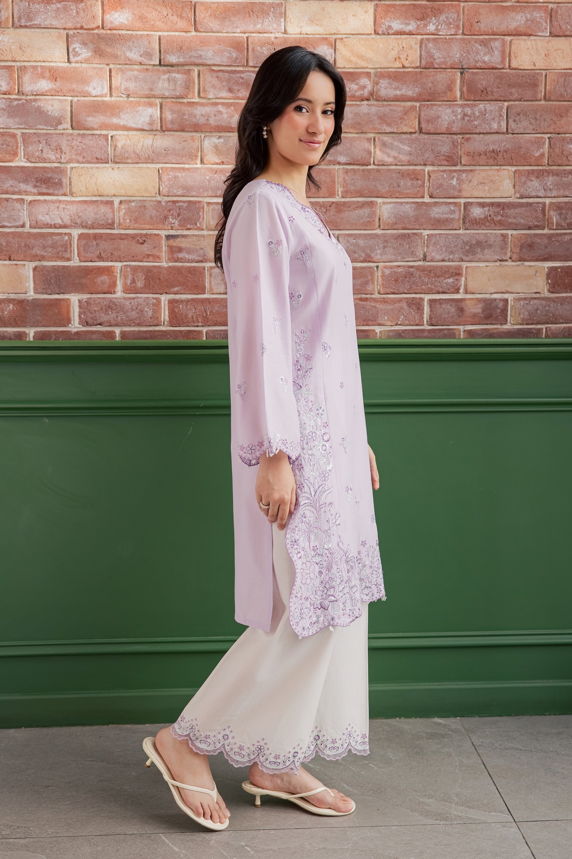Fleura 2Pc - Embroidered Lawn Dress EverydayEdit26  BATIK   XS / Lilac / Pima Lawn