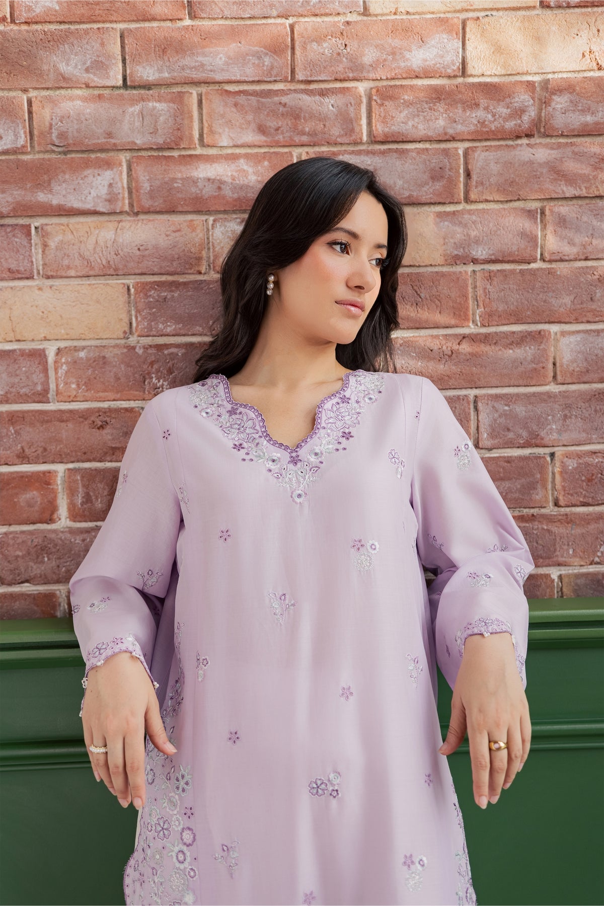 Fleura 2Pc - Embroidered Lawn Dress EverydayEdit26  BATIK   XS / Lilac / Pima Lawn