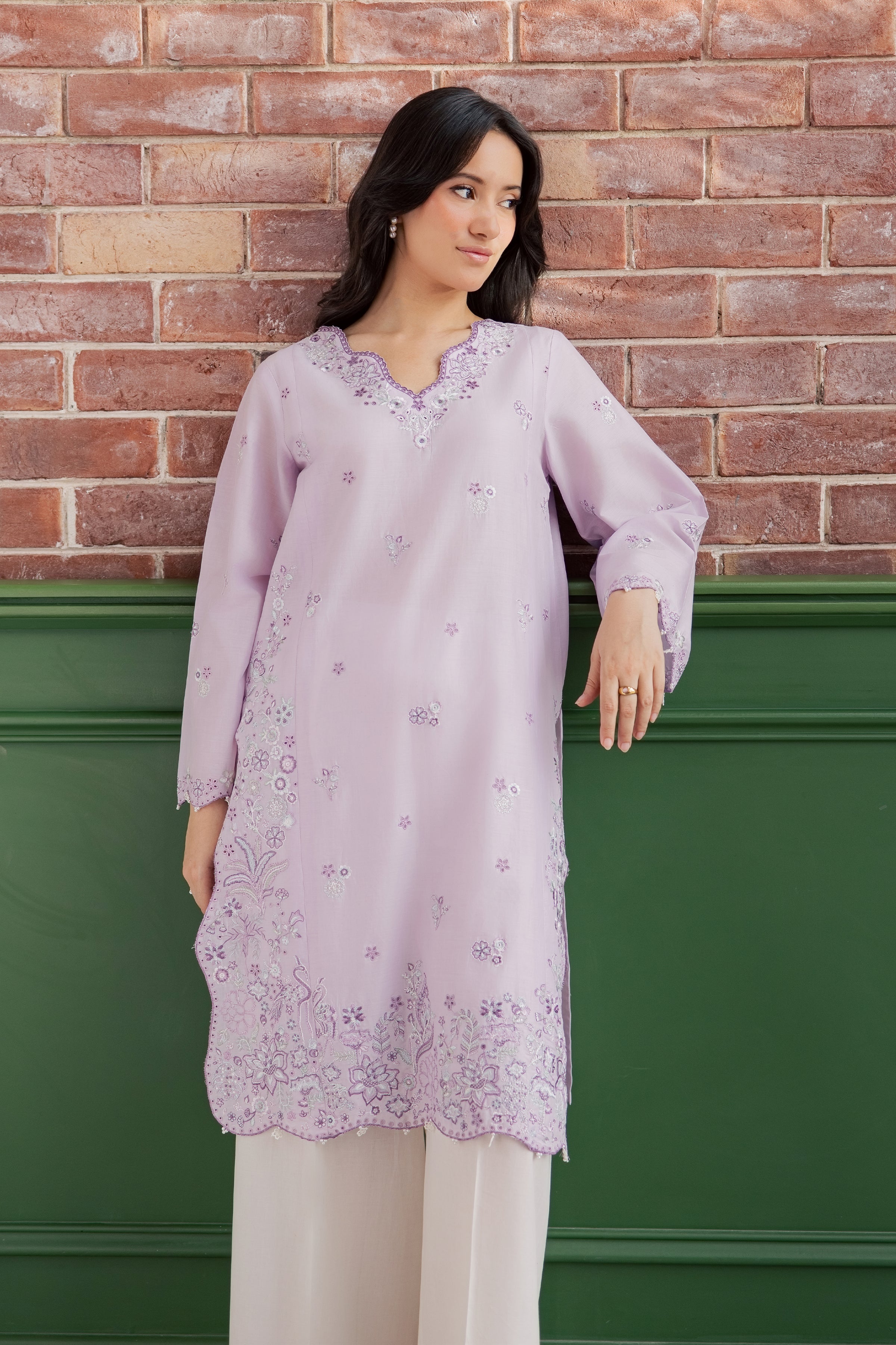 Fleura 2Pc - Embroidered Lawn Dress EverydayEdit26  BATIK   XS / Lilac / Pima Lawn