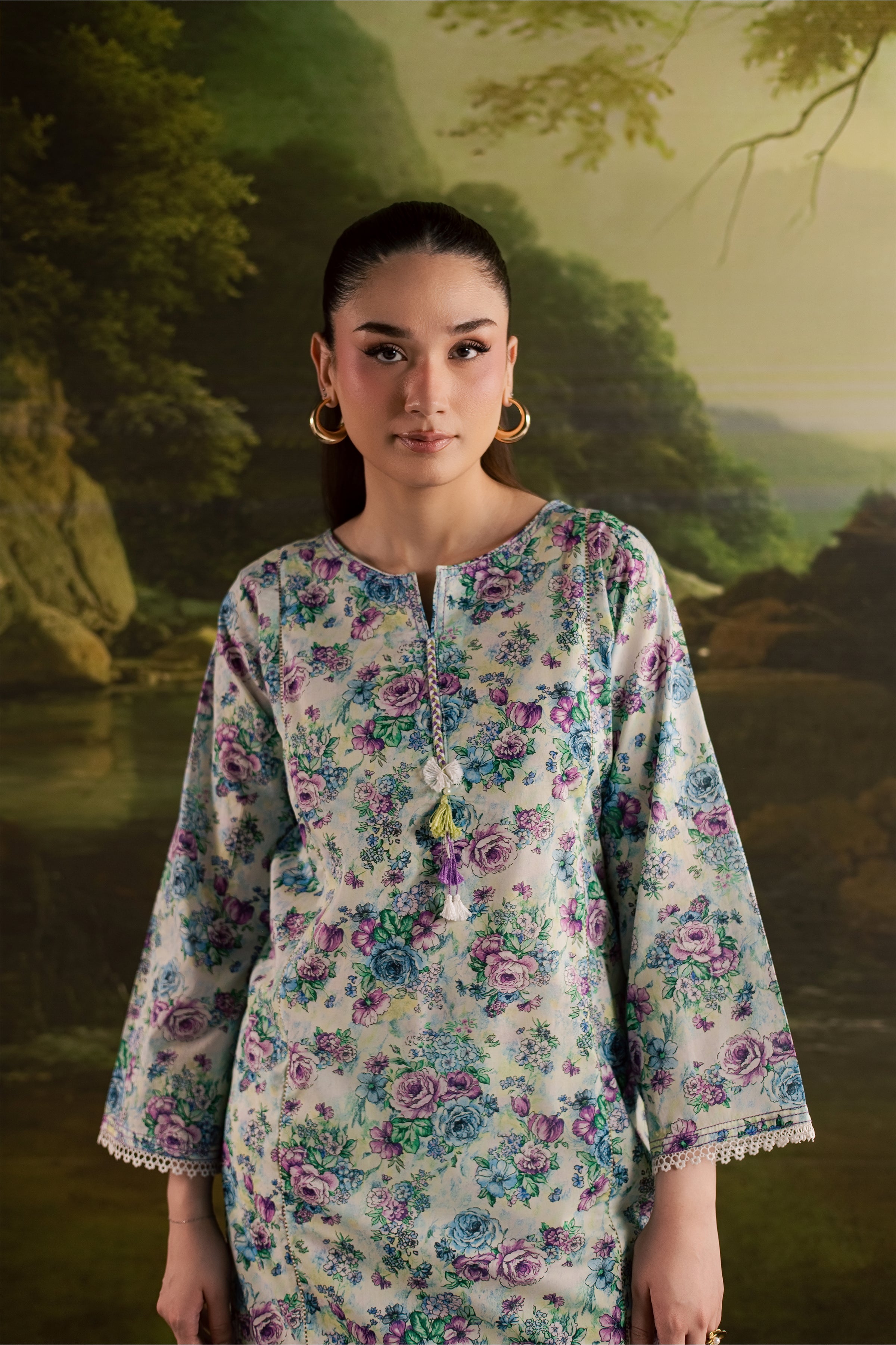  Flora 2Pc - Printed Lawn Dress BATIKSS26  BATIK   XS / Pearl White / Lawn-S / Pearl White / Lawn-M / Pearl White / Lawn-L / Pearl White / Lawn-XL / Pearl White / Lawn