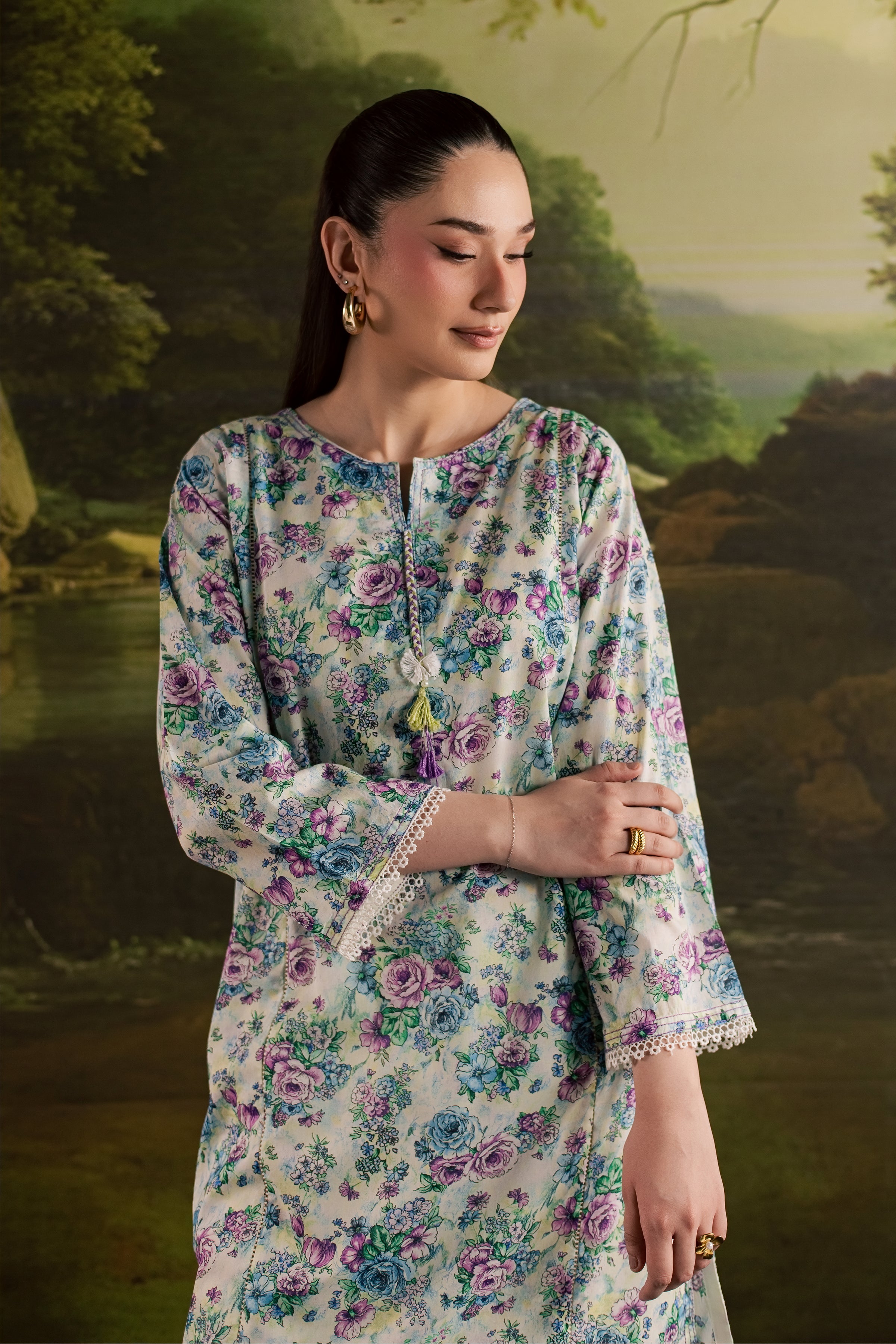  Flora 2Pc - Printed Lawn Dress BATIKSS26  BATIK   XS / Pearl White / Lawn-S / Pearl White / Lawn-M / Pearl White / Lawn-L / Pearl White / Lawn-XL / Pearl White / Lawn